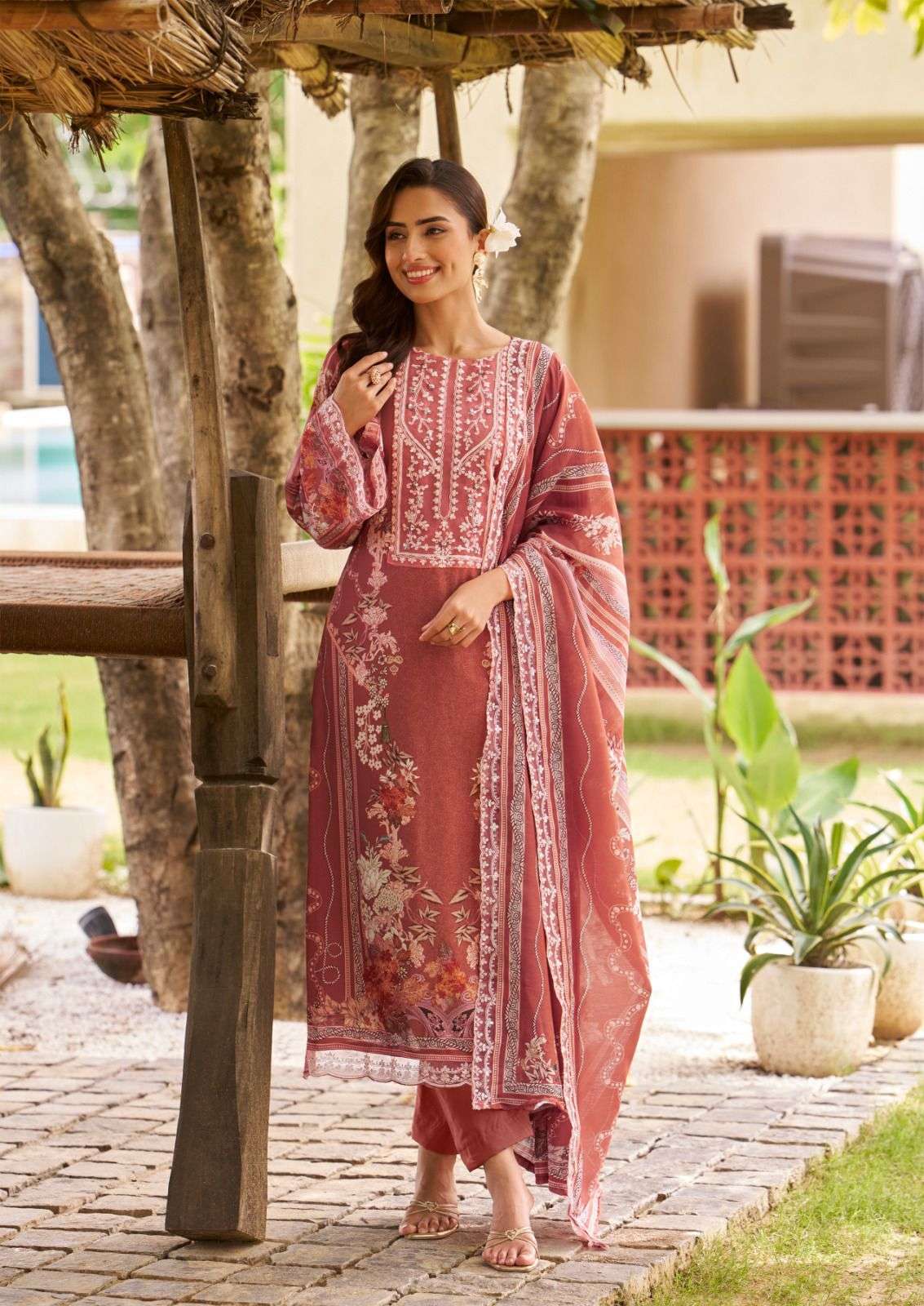 THE HERMITAGE SHOP AMAHLE VOL 3 LAWN COTTON DIGITAL PRINT WITH FANCY EMBROIDERY WORK SUIT