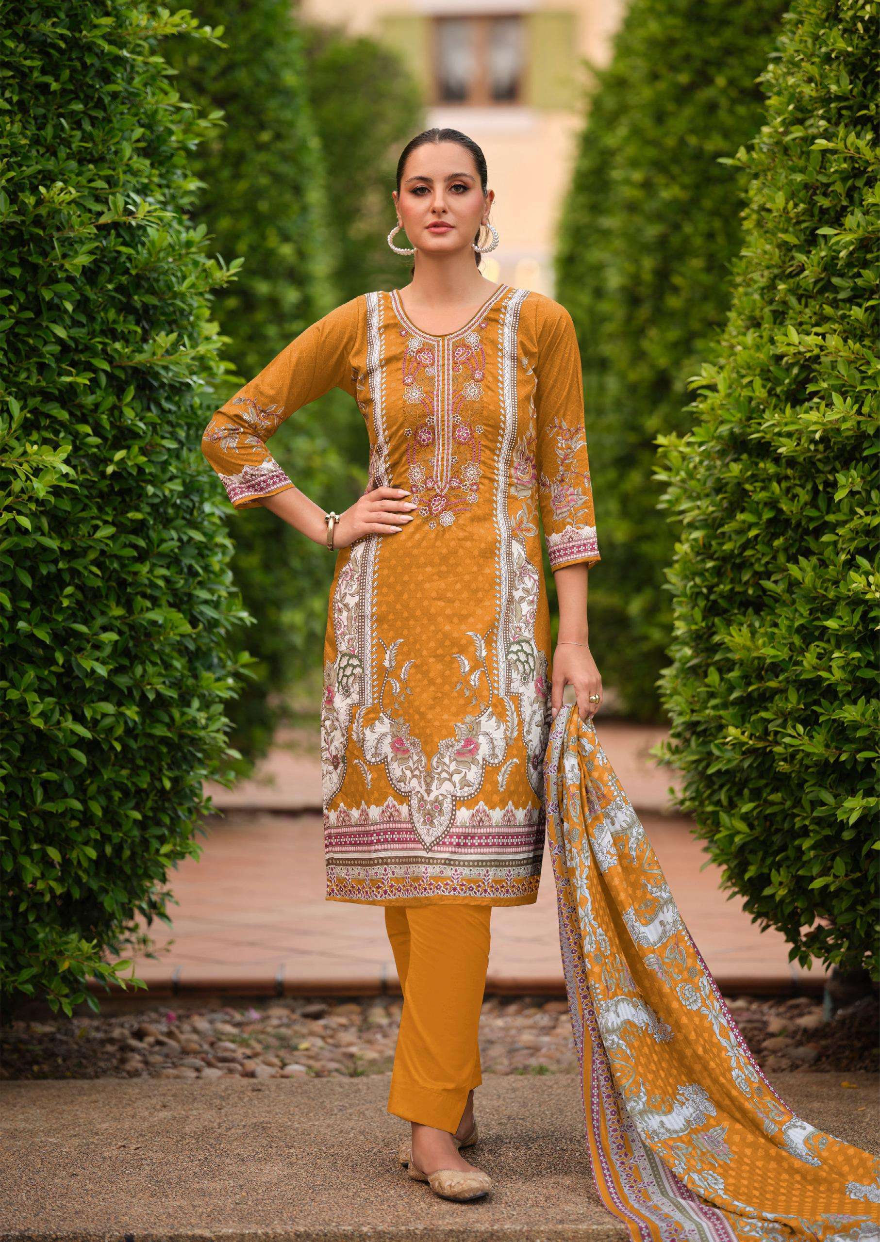 THE HERMITAGE SHOP MIRAAL LUXURY LAWN VOL 2 LAWN COTTON DIGITAL PRINT WITH FANCY WORK SUIT