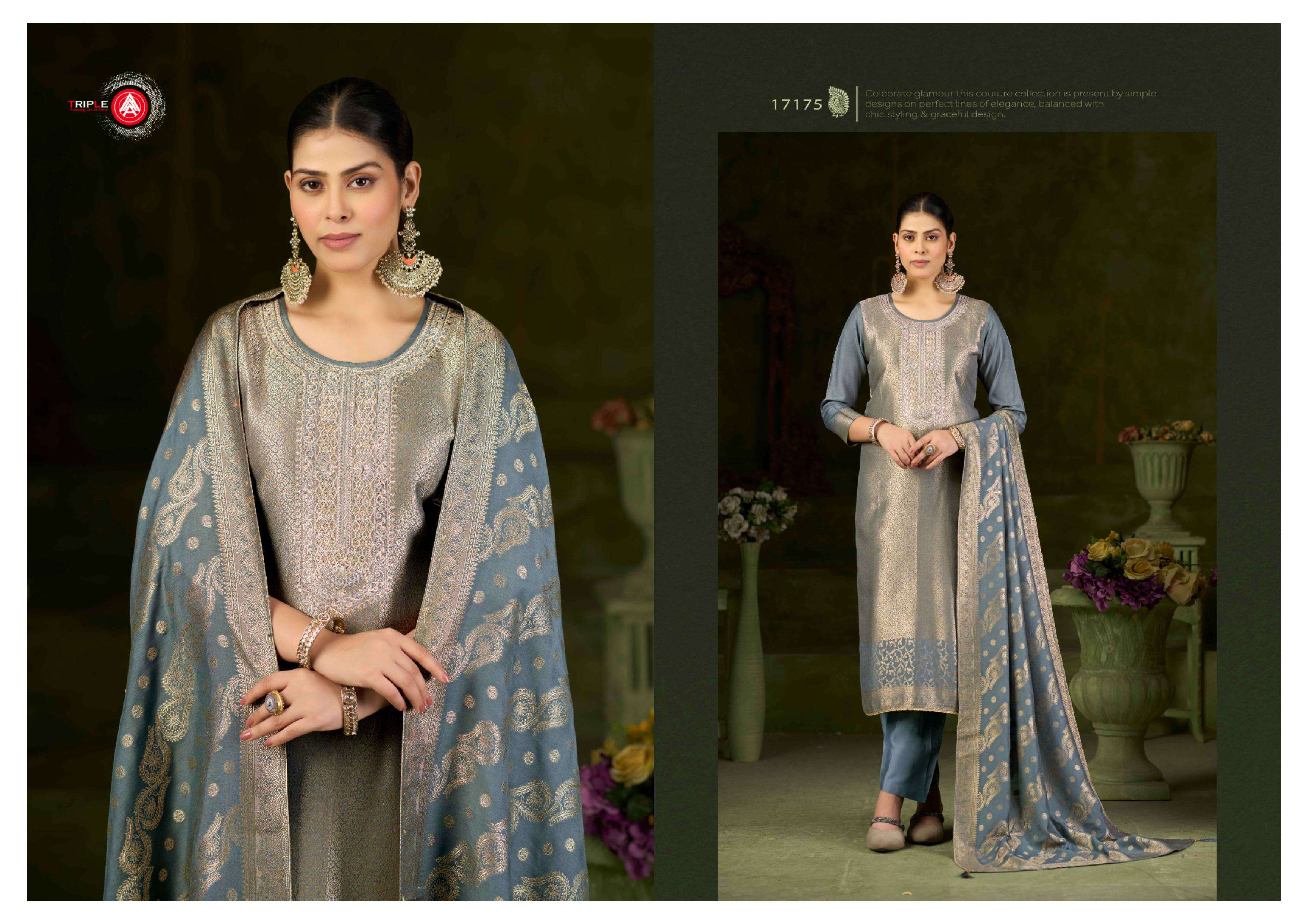 TRIPLE AAA DEBOTRI VOL 3 MUSLIN JACQUARD DESIGNER WORK LADIES SUIT