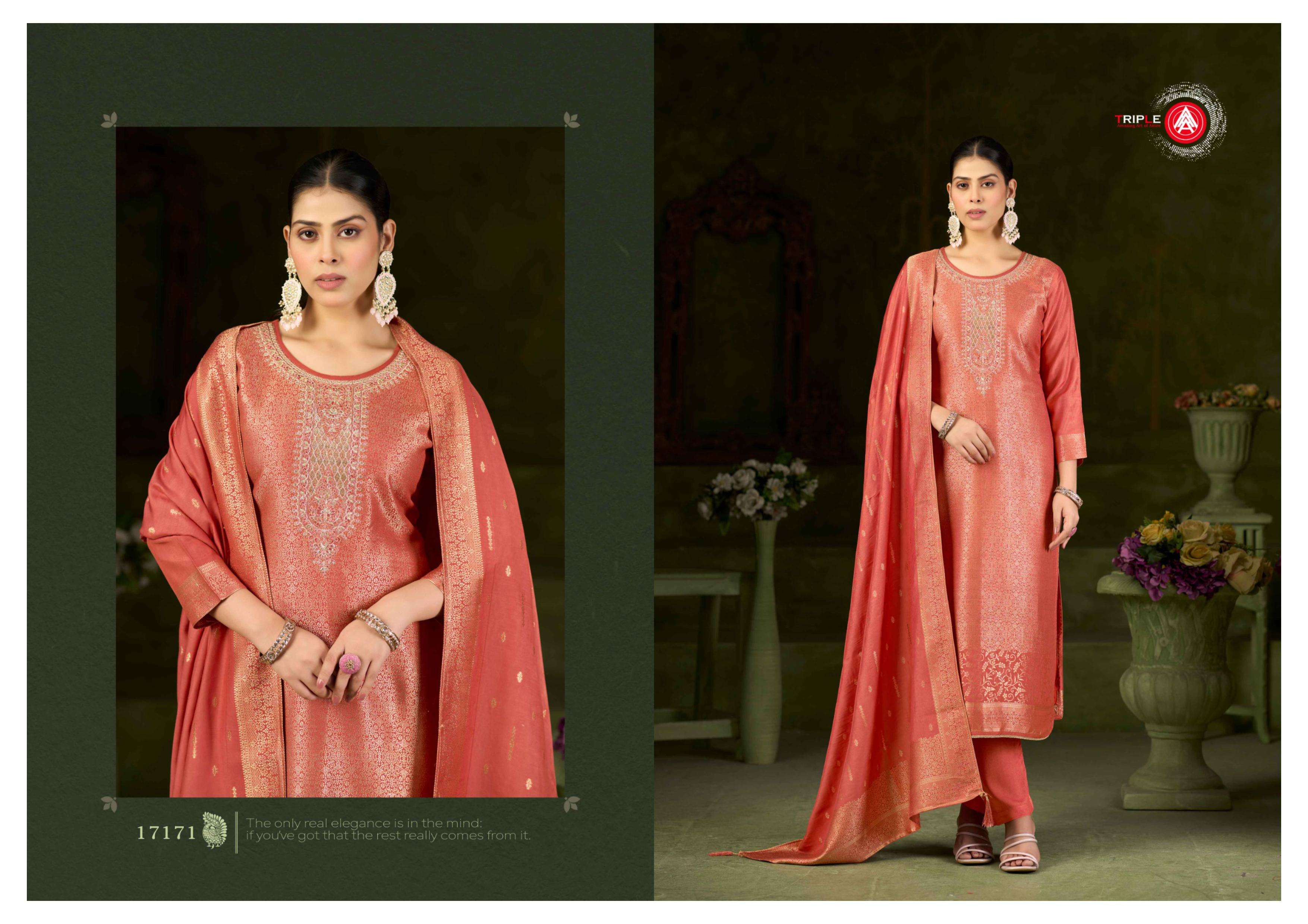 TRIPLE AAA DEBOTRI VOL 3 MUSLIN JACQUARD DESIGNER WORK LADIES SUIT