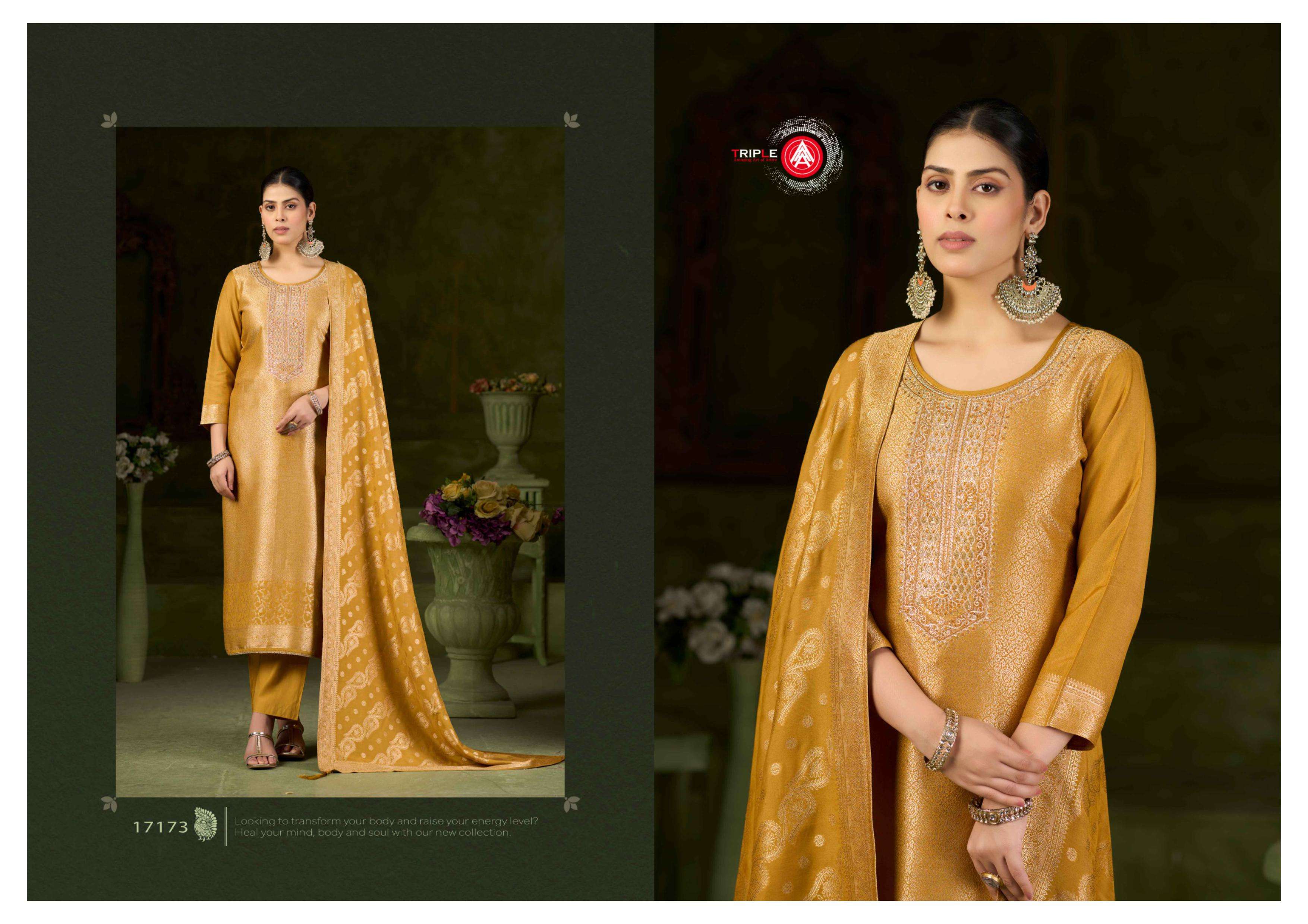 TRIPLE AAA DEBOTRI VOL 3 MUSLIN JACQUARD DESIGNER WORK LADIES SUIT