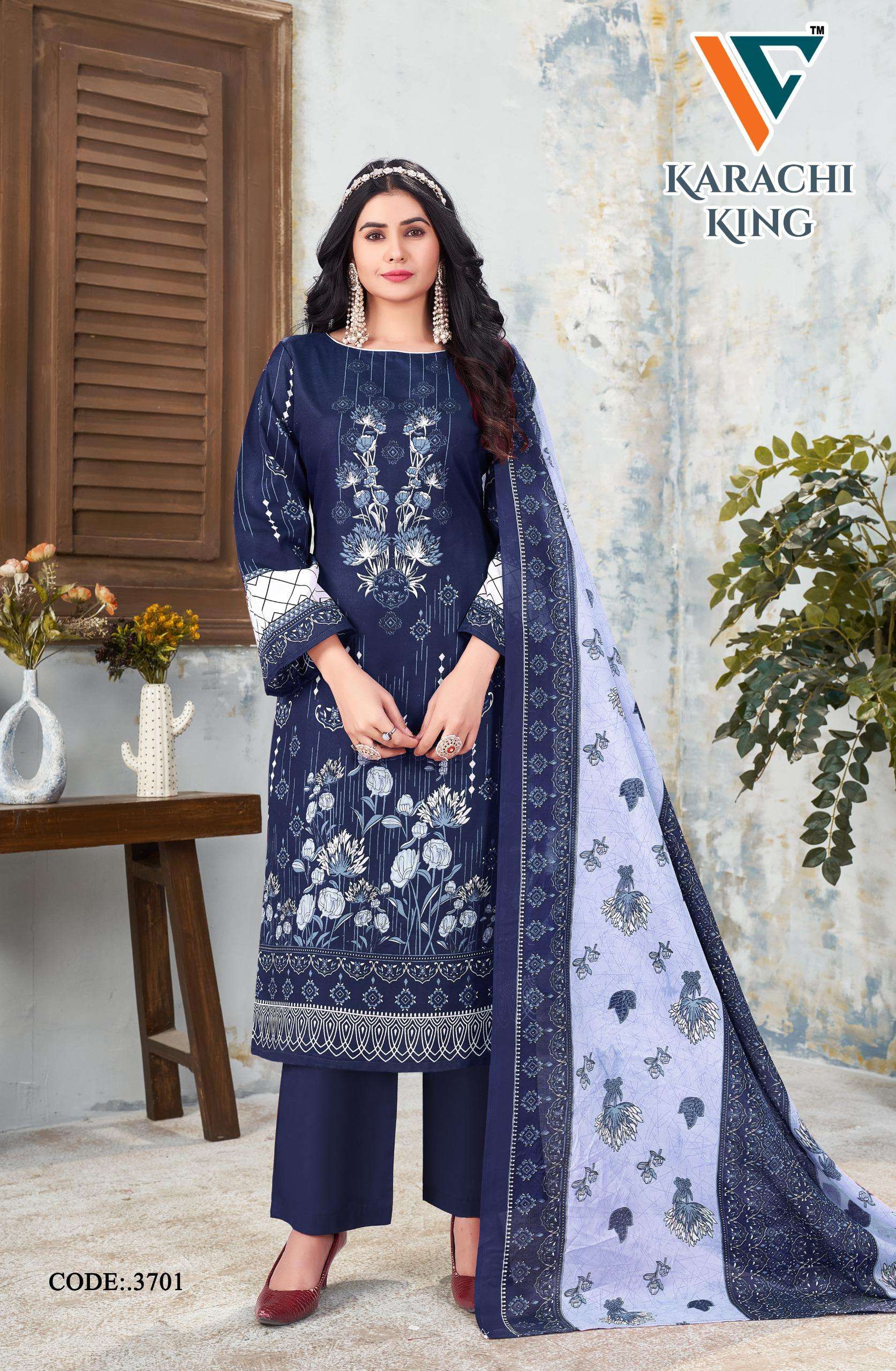 VANDANA‎‎‎‎ CREATION KARACHI KING VOL 37 COTTON DIGITAL PRINT SALWAR SUIT	