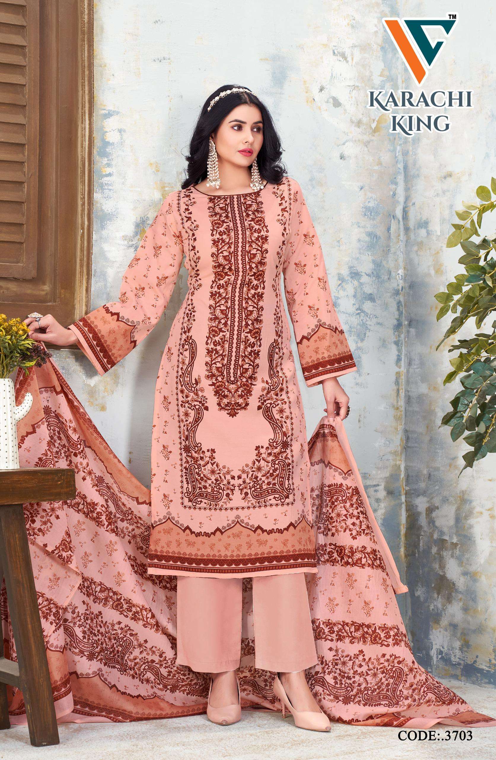 VANDANA‎‎‎‎ CREATION KARACHI KING VOL 37 COTTON DIGITAL PRINT SALWAR SUIT	