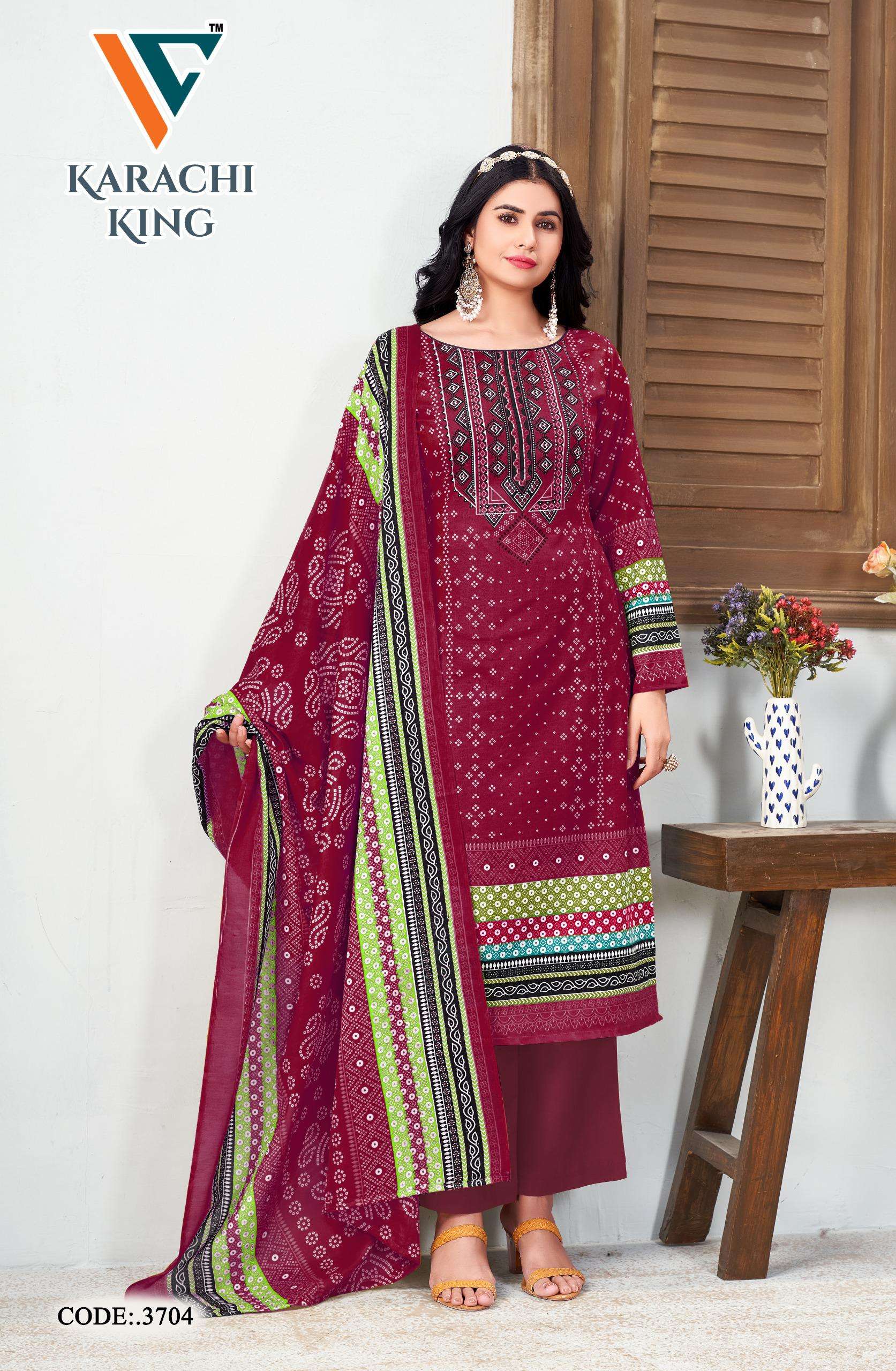 VANDANA‎‎‎‎ CREATION KARACHI KING VOL 37 COTTON DIGITAL PRINT SALWAR SUIT	