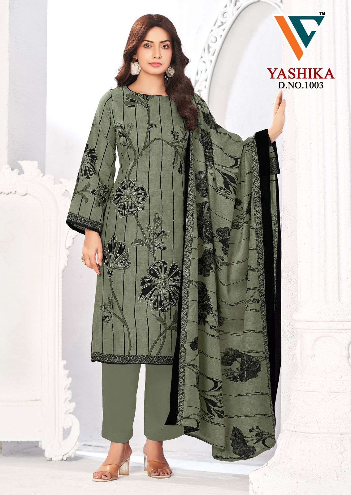 VANDANA CREATION YASHIKA VOL 1 COTTON PRINT WITH FANCY SWAROVSKI WORK SUIT