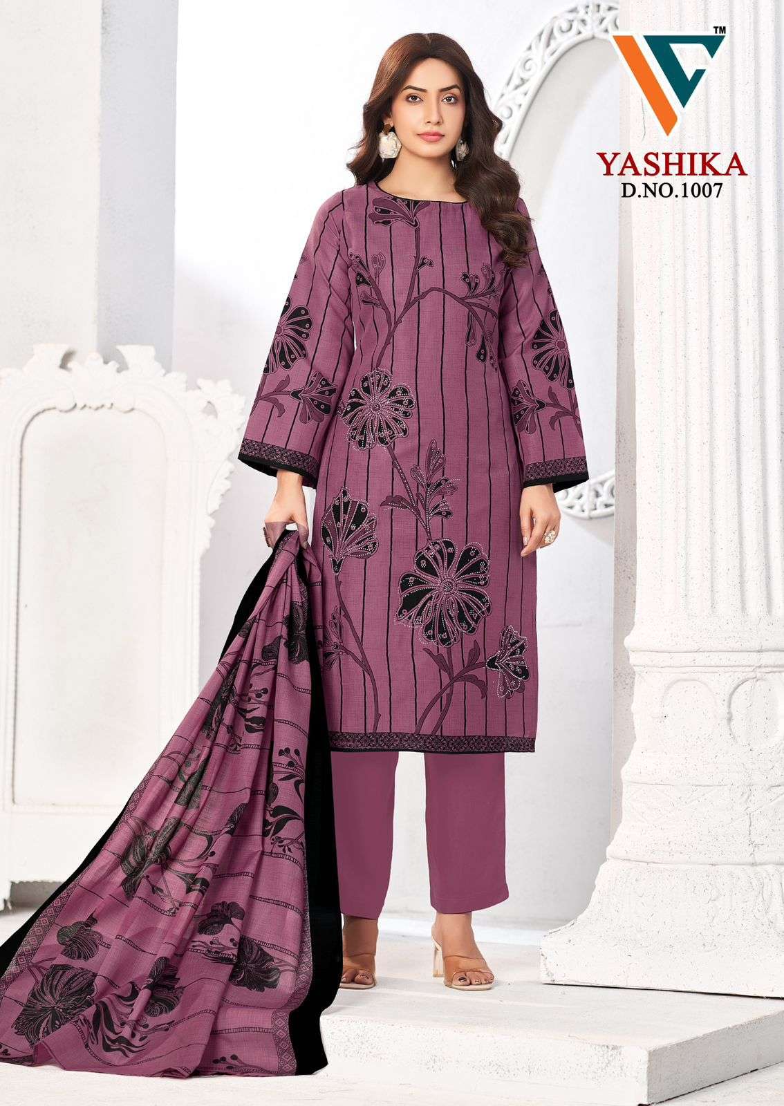 VANDANA CREATION YASHIKA VOL 1 COTTON PRINT WITH FANCY SWAROVSKI WORK SUIT