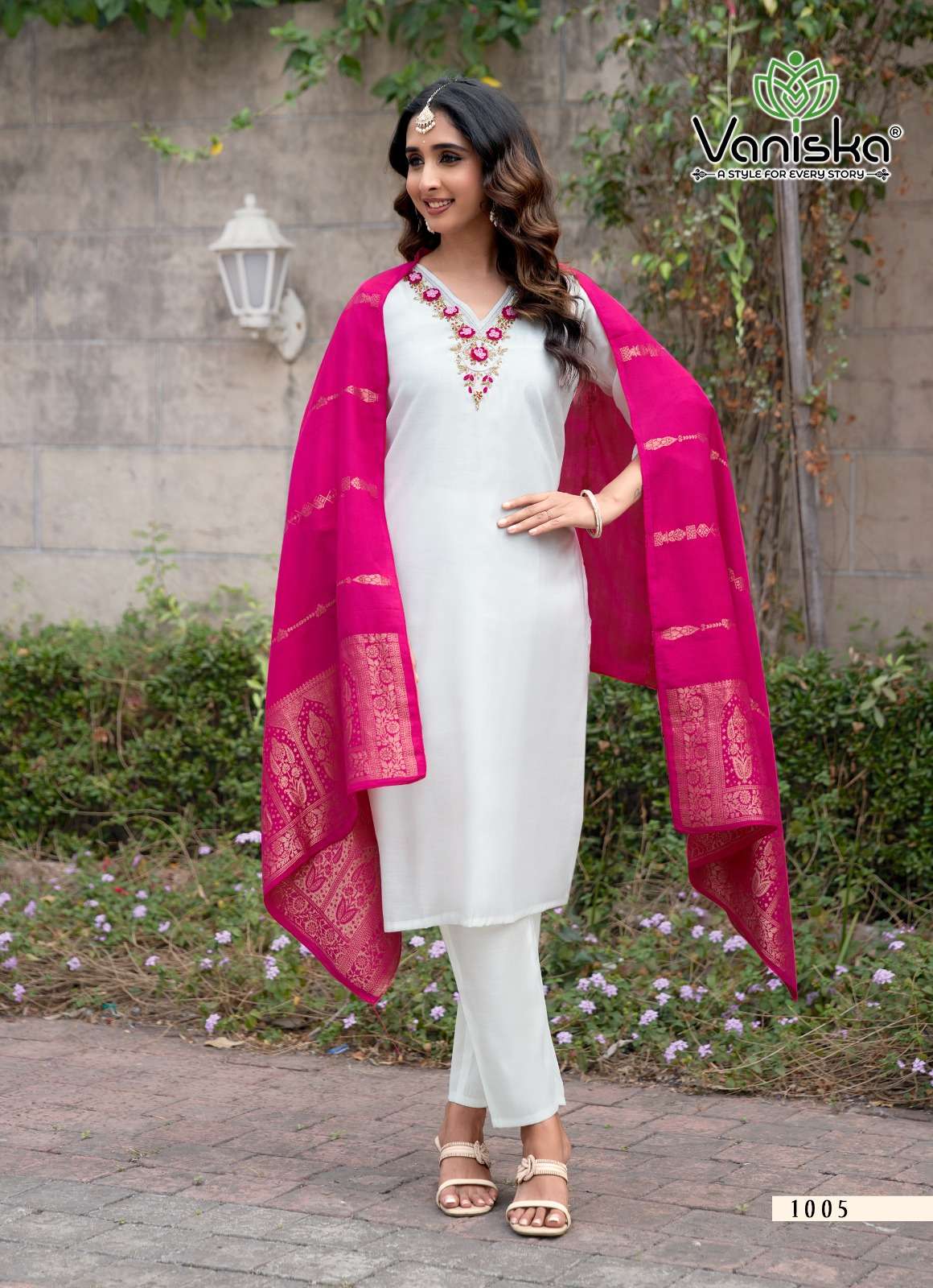 VANISKA FIORINA VOL 1 SILK FANCY WORKS LADIES KURTI BOTTOM AND DUPATTA SET 