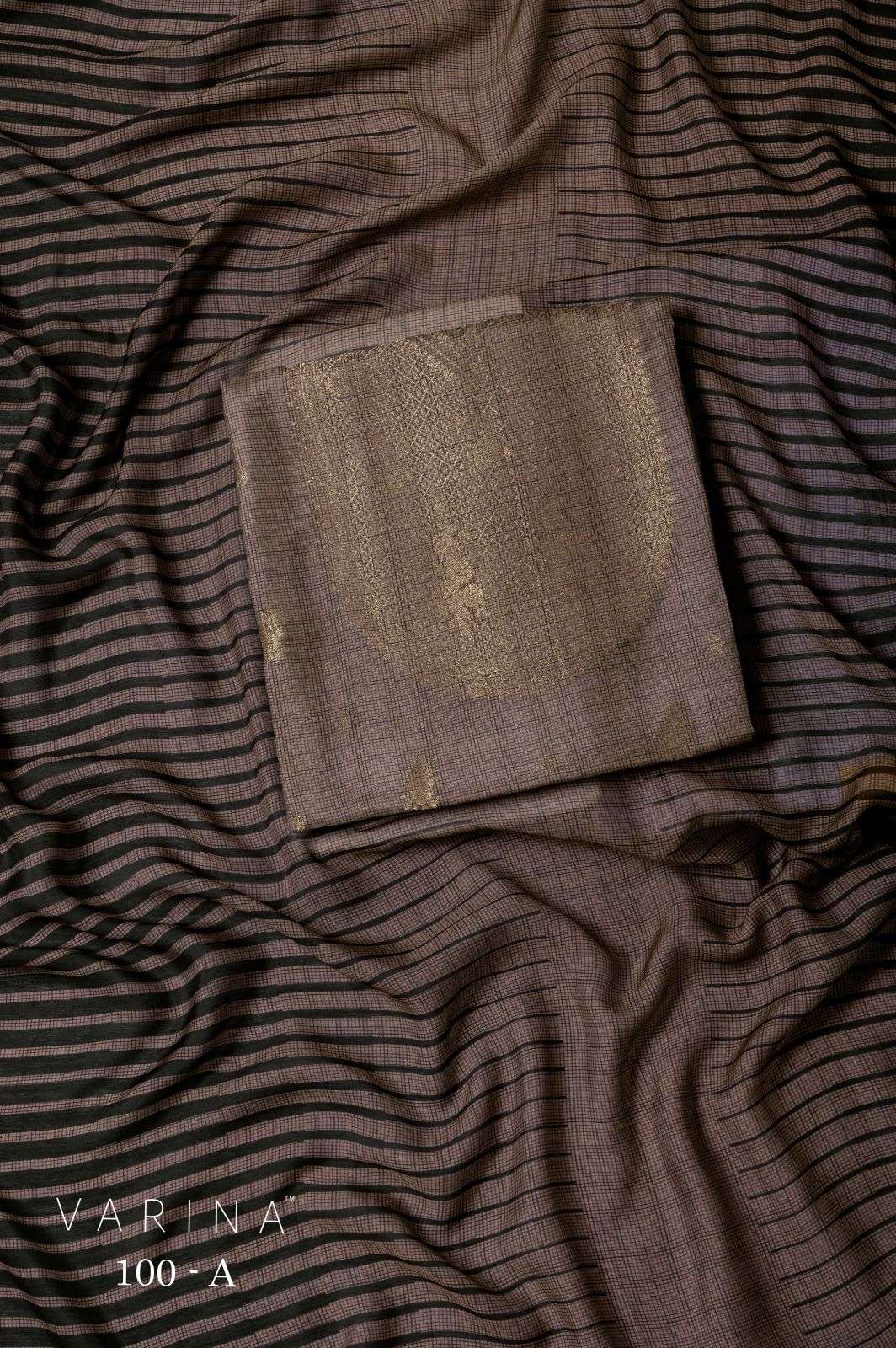 VARINA FAB D NO 100 SILK JACQUARD DESIGNER WORK LADIES SUIT