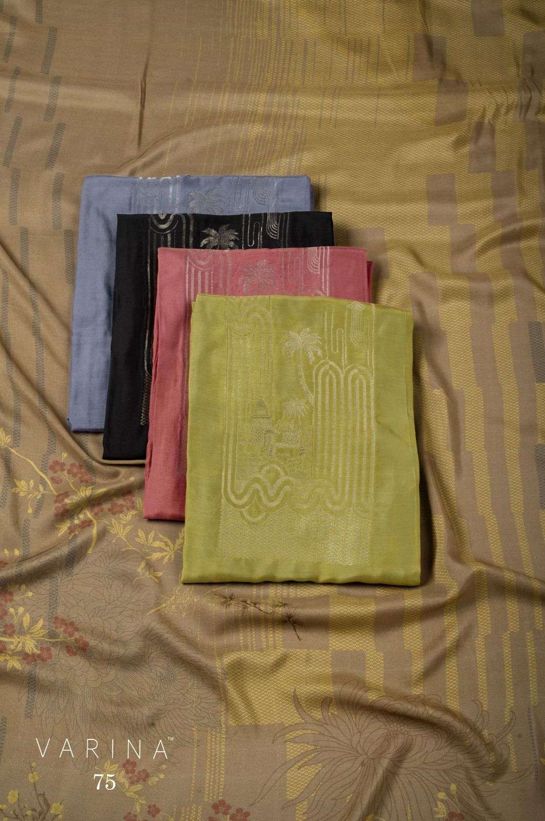 VARINA FAB D NO 30 MUSLIN JACQUARD DESIGNER WORK LADIES SUIT