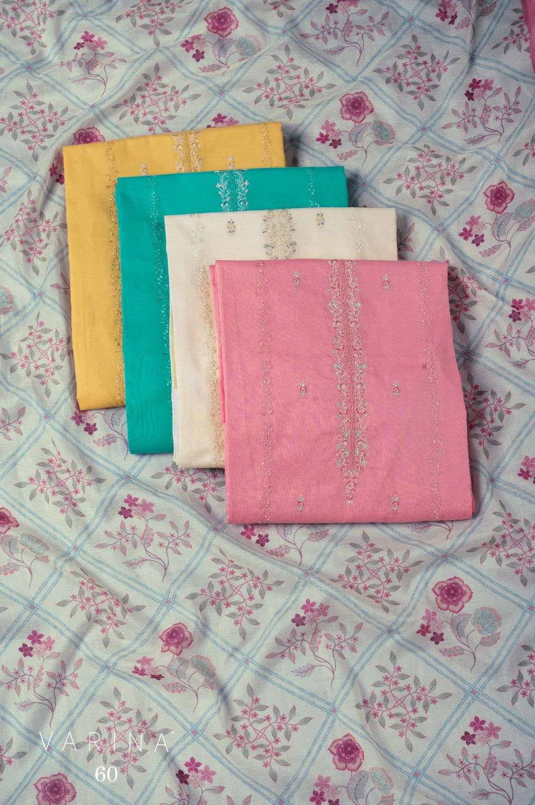 VARINA FAB D NO 60 LAWN COTTON HEAVY EMBROIDERY DESIGNER WORK SUIT