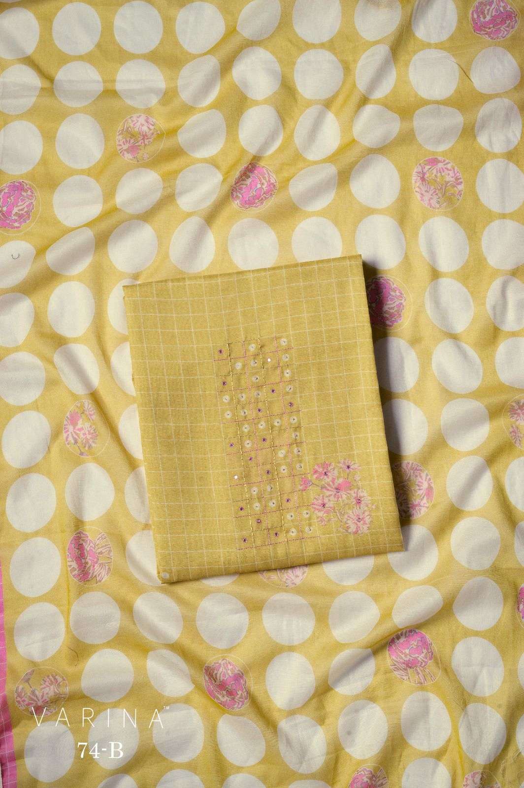 VARINA FAB D NO 74 CHANDERI SILK DIGITAL PRINT WITH HAND WORK SUIT