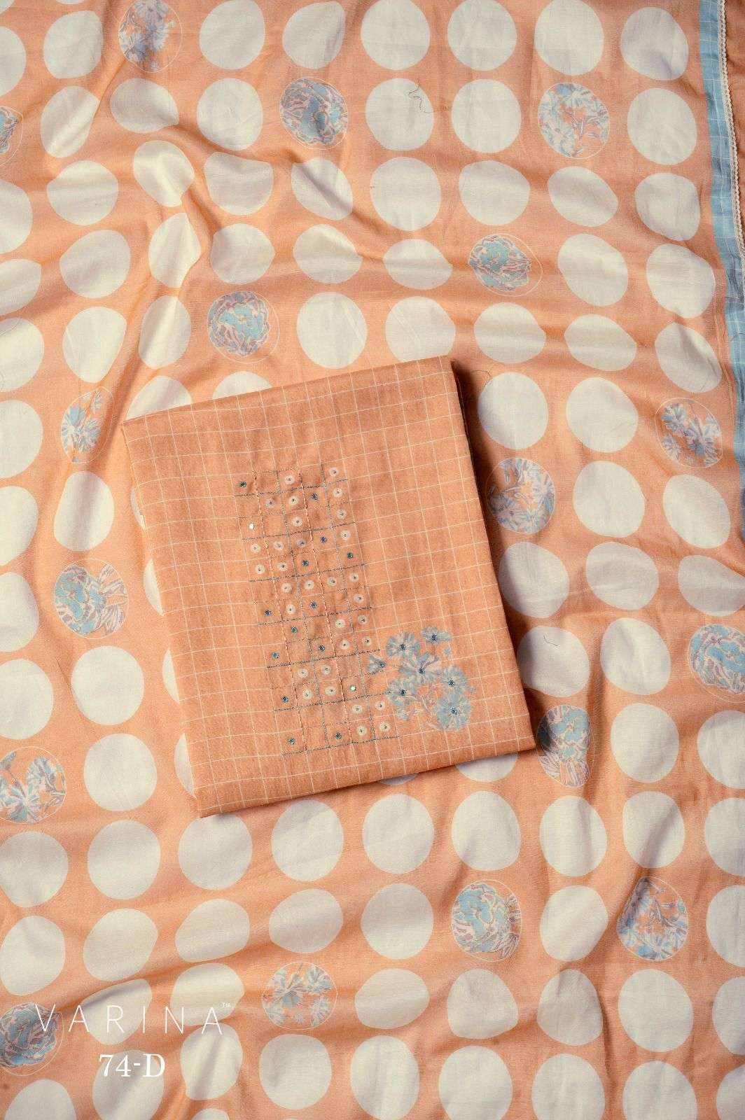 VARINA FAB D NO 74 CHANDERI SILK DIGITAL PRINT WITH HAND WORK SUIT