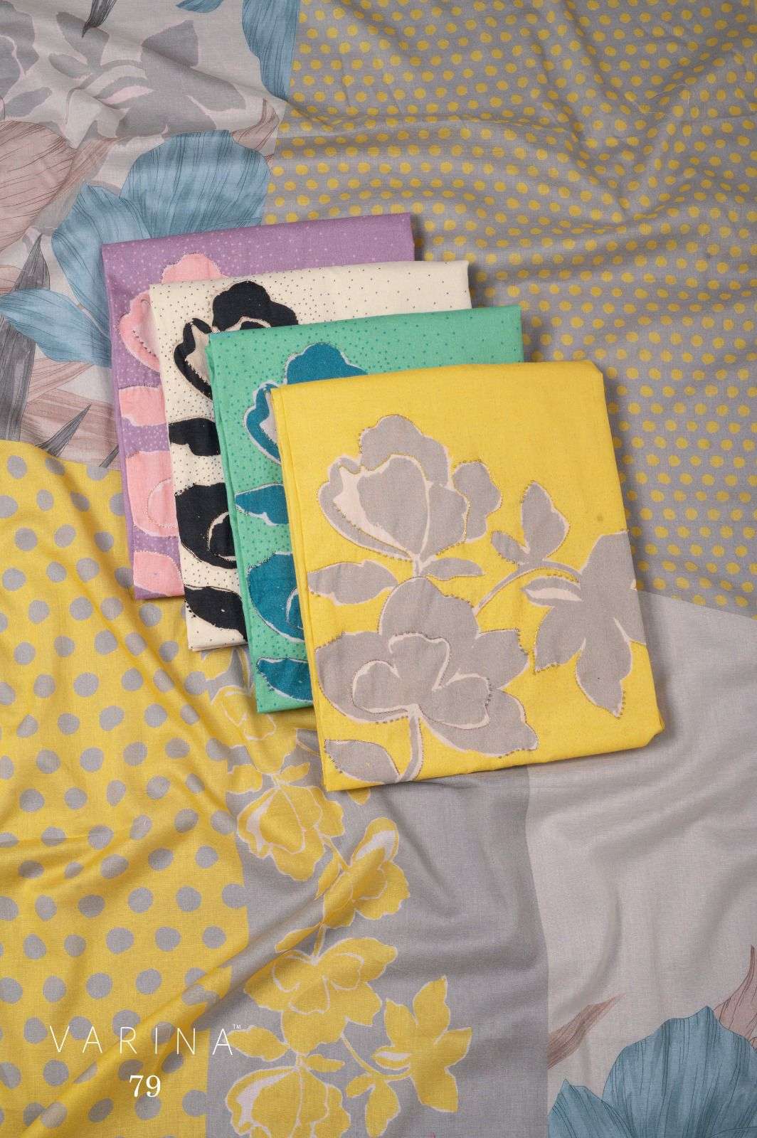 VARINA FAB D NO 79 LAWN COTTON DIGITAL PRINT WITH HAND WORK DESIGNER SUIT