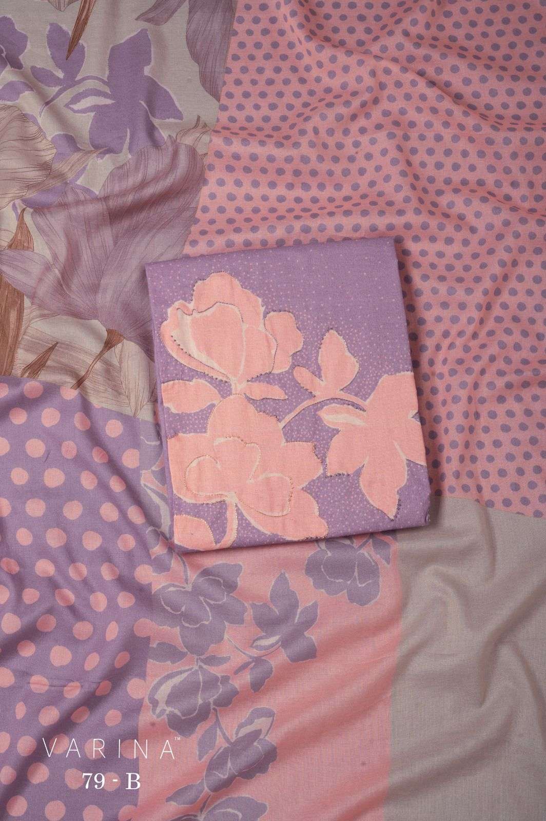 VARINA FAB D NO 79 LAWN COTTON DIGITAL PRINT WITH HAND WORK DESIGNER SUIT