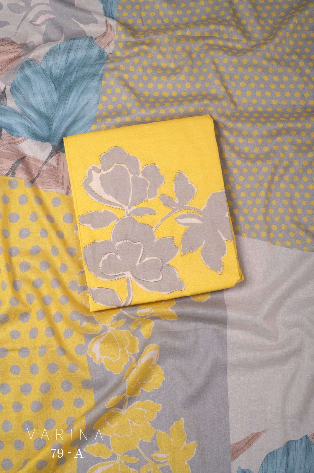 VARINA FAB D NO 79 LAWN COTTON DIGITAL PRINT WITH HAND WORK DESIGNER SUIT