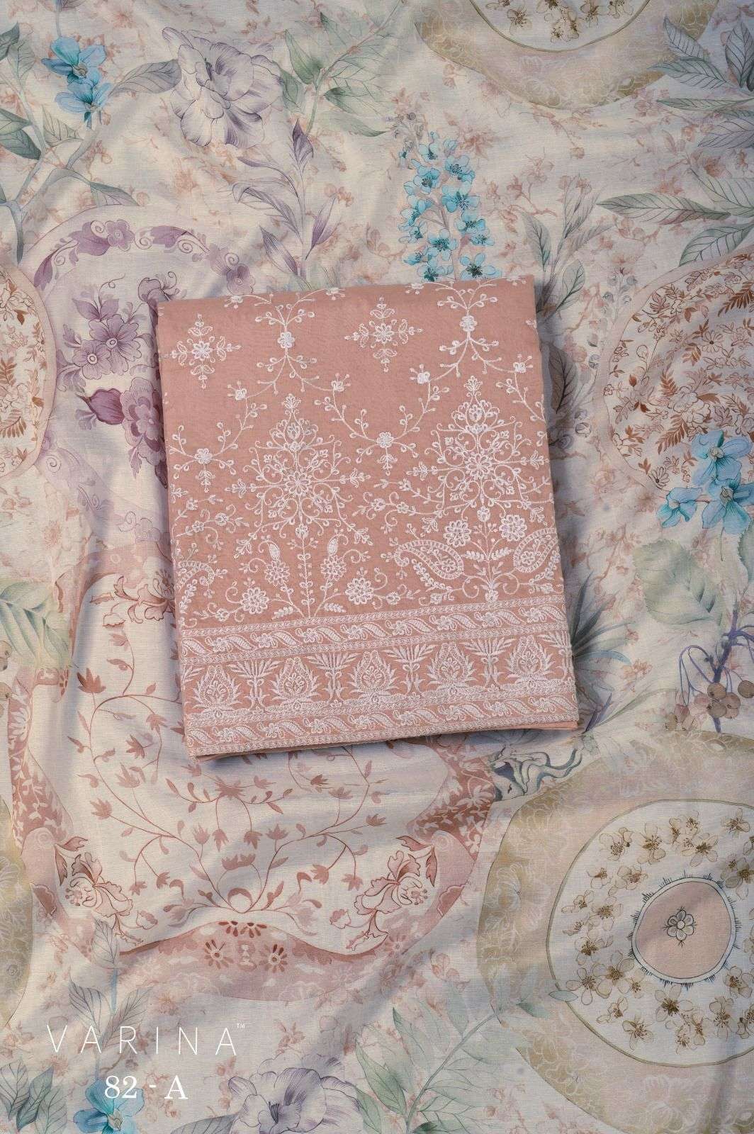 VARINA FAB D NO 82 LAWN COTTON EMBROIDERY DESIGNER WORK SUITS 