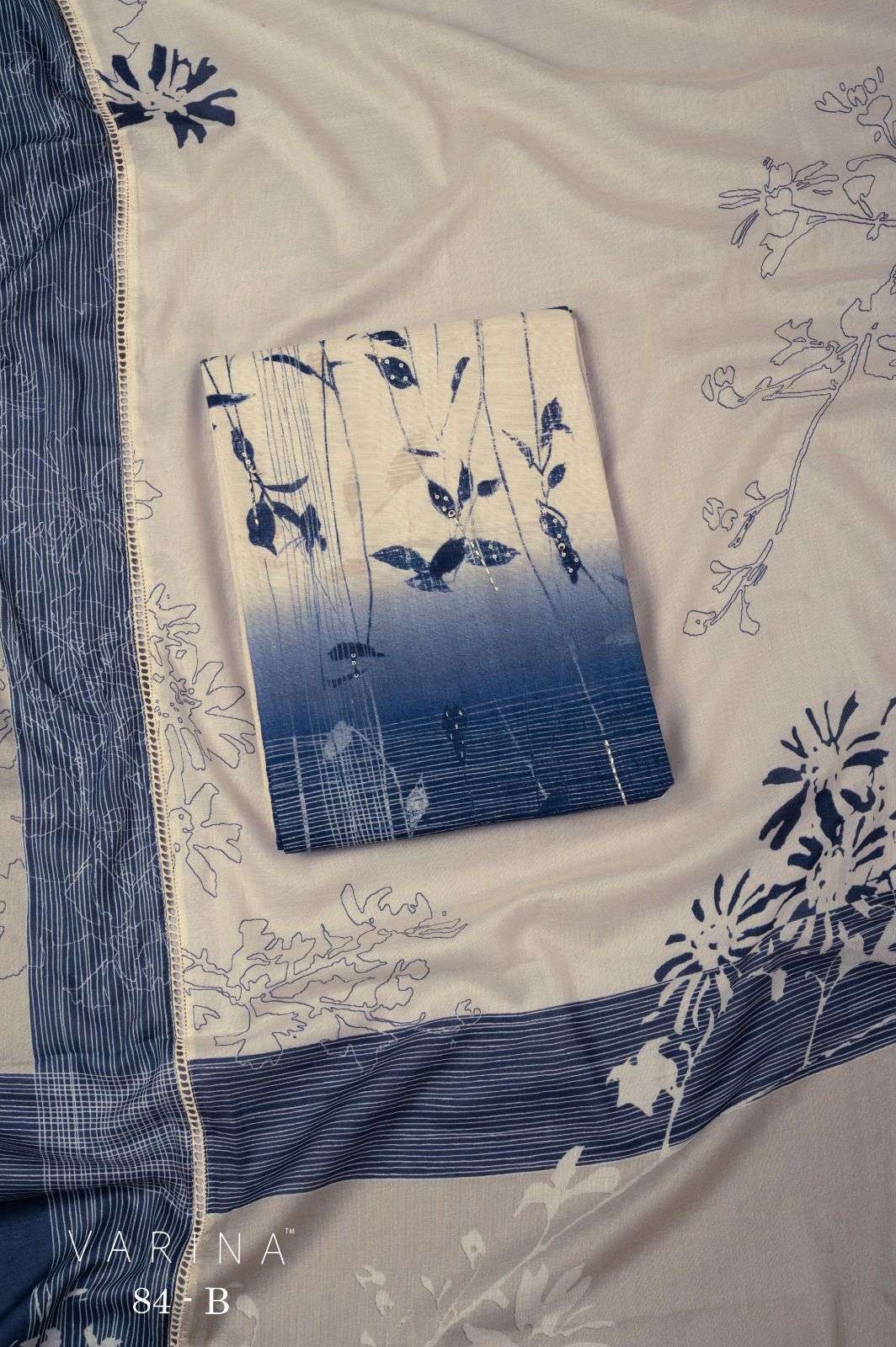 VARINA FAB D NO 84 COTTON DIGITAL PRINT WITH HAND WORK DESIGNER SUIT