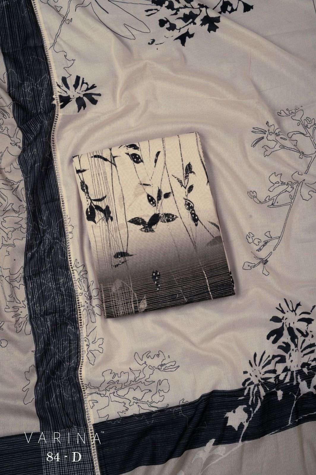 VARINA FAB D NO 84 COTTON DIGITAL PRINT WITH HAND WORK DESIGNER SUIT