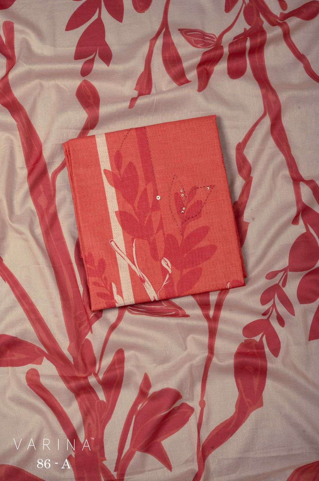 VARINA FAB D NO 86 COTTON DIGITAL PRINT WITH HAND WORK DESIGNER SUIT