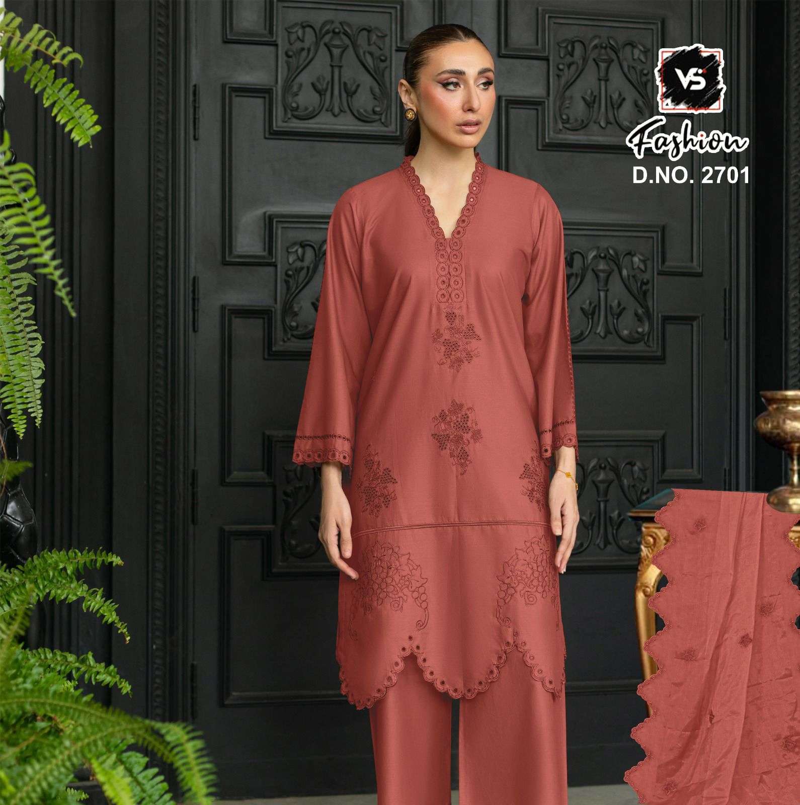 VS FASHION D NO  2701 COTTON DESIGNER WORK PAKISTANI STYLE LADIES SUIT