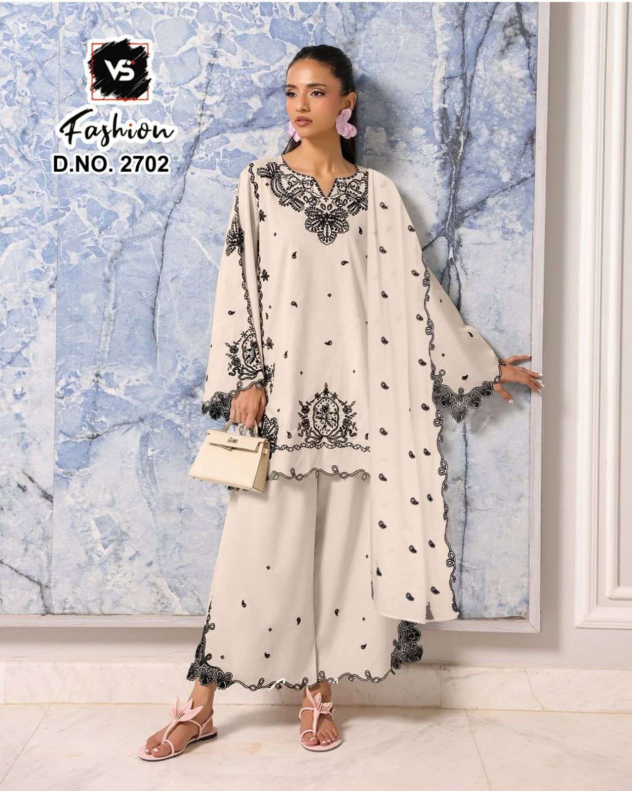 VS FASHION D NO 2702 GEORGETTE HEAVY EMBRIDERY DESIGNER PAKISTANI STYLE SUIT