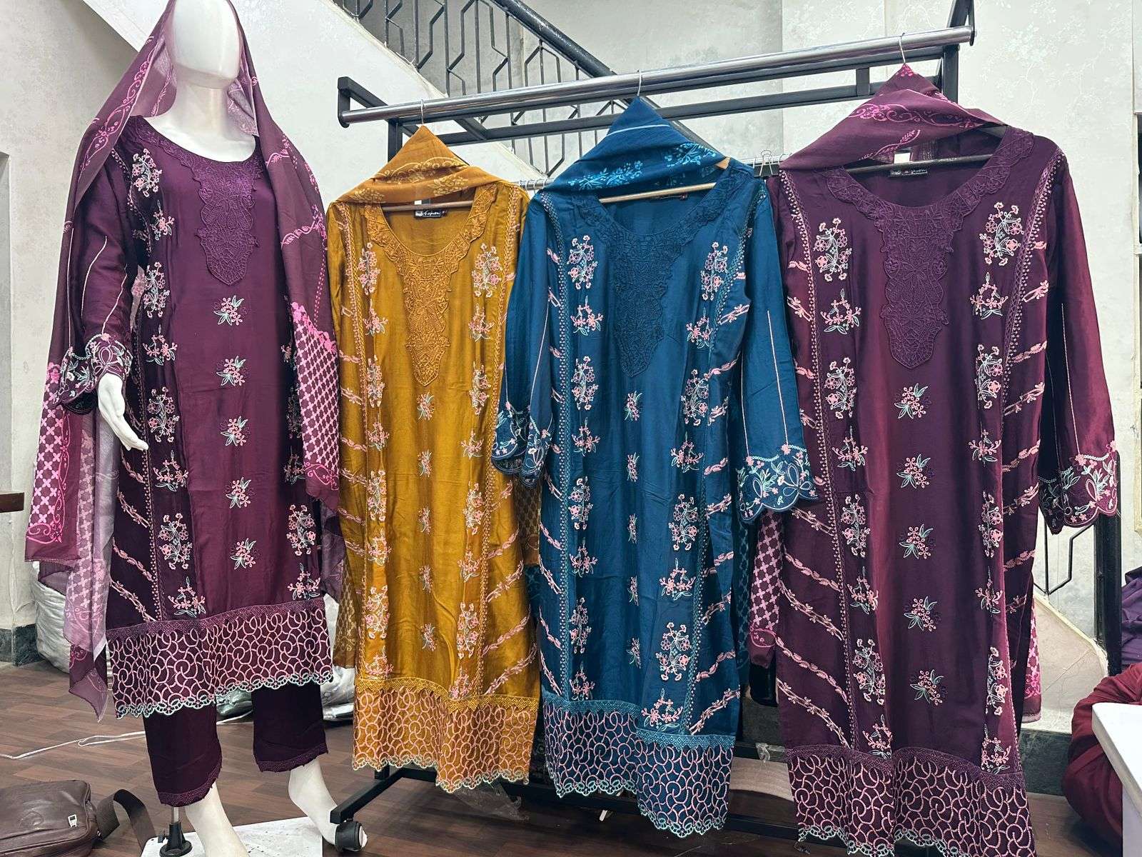 VS FASHION D NO 2704 SATIN BEAUTIFUL PAKISTANI SUITS AT DESIGNER LOOK SUIT