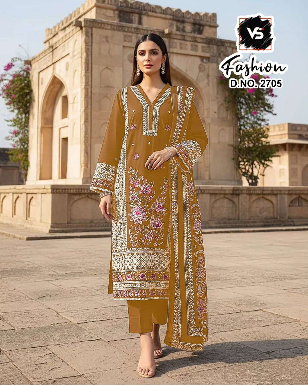 VS FASHION D NO  2705 RAYON DIGITAL PRINT WITH HEAVY EMBROIDERY DESINER READY MADE PAKISTANI SUIT