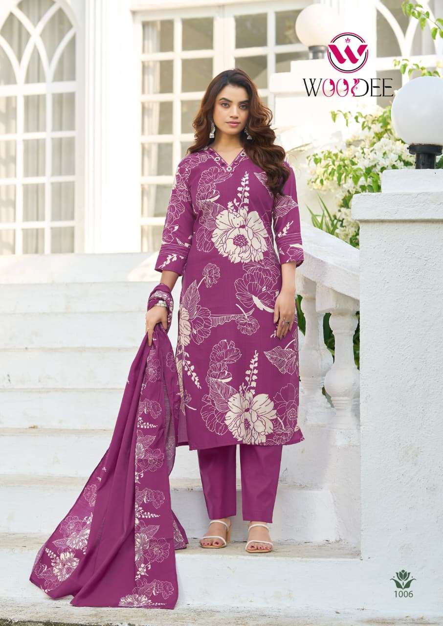 WOODEE TANYA VISCOSE FANCY PRINT LADIES KURTI PANT WITH DUPATTA SET 