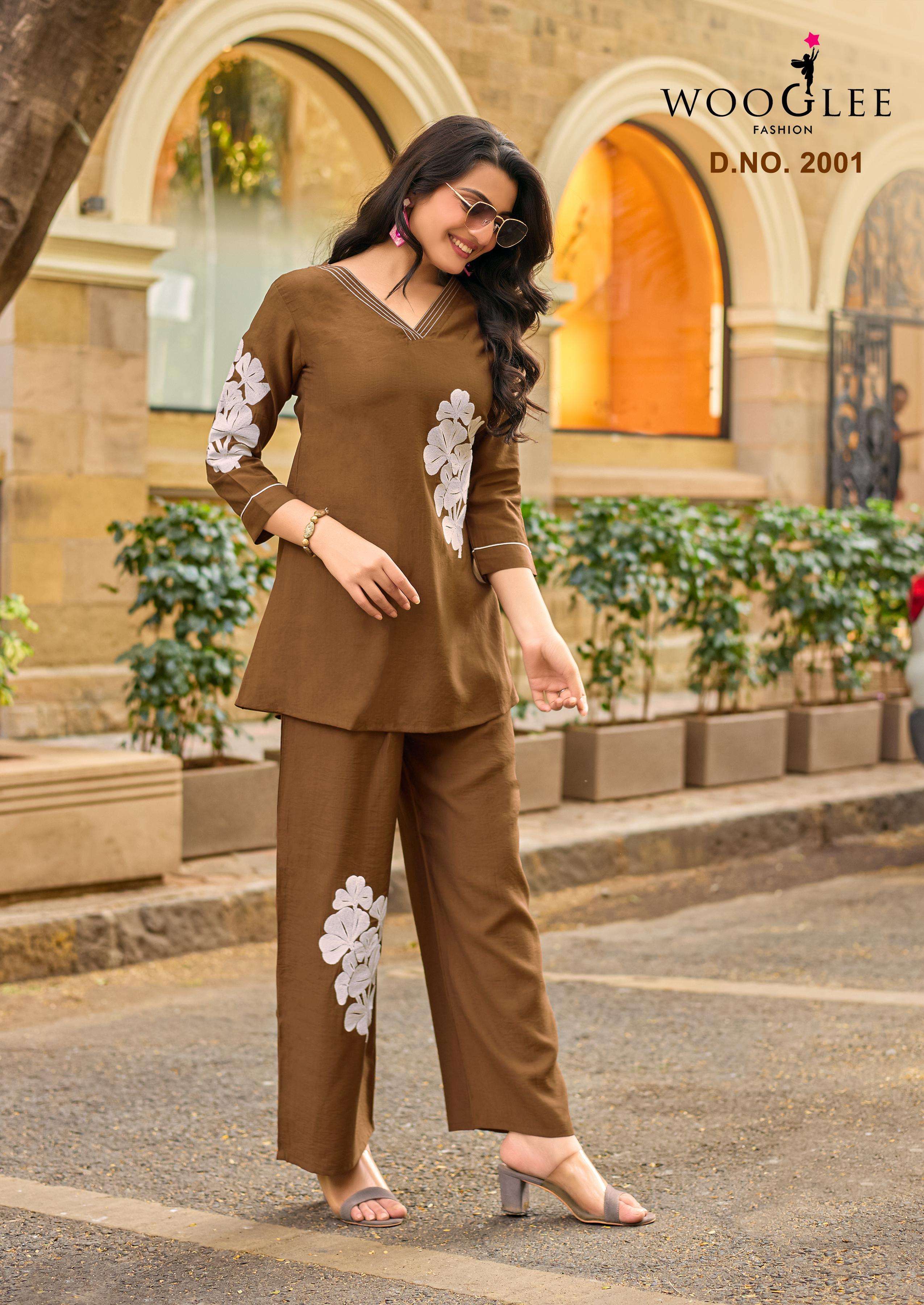 WOOGLEE LIVONIA VISCOSE FANCY WORKS LADIES TOP WITH BOTTOM PAIR 