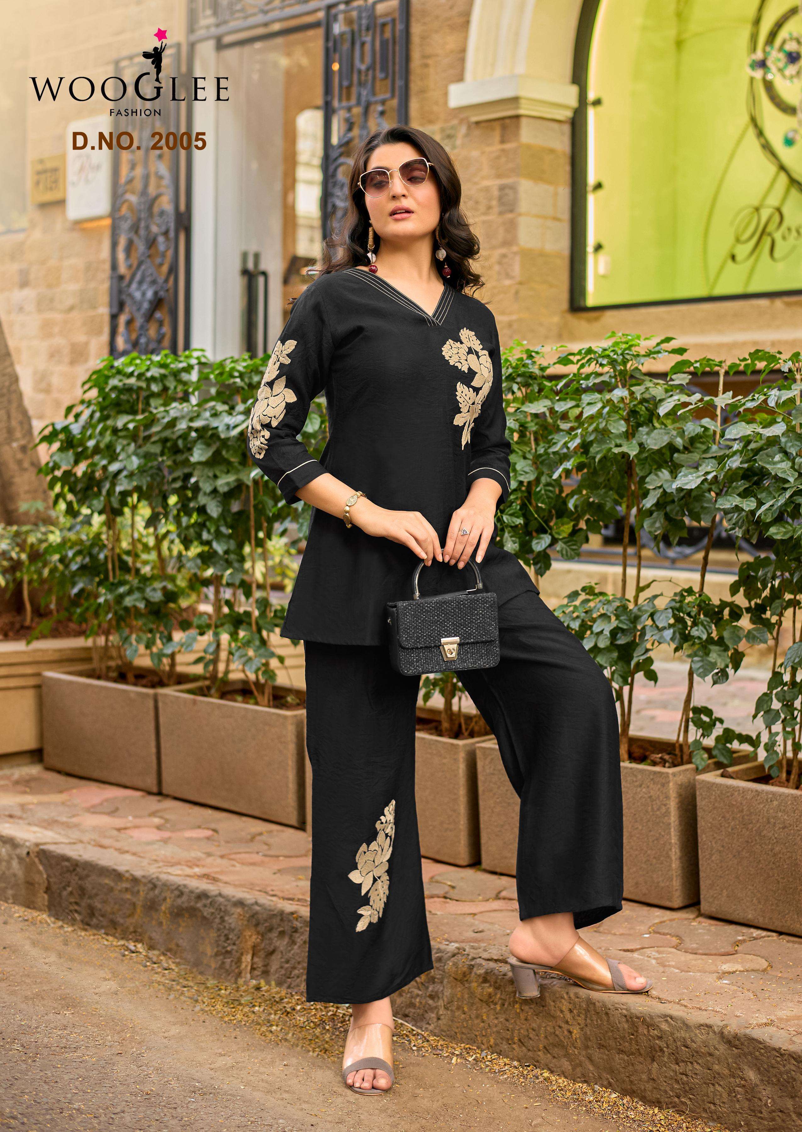 WOOGLEE LIVONIA VISCOSE FANCY WORKS LADIES TOP WITH BOTTOM PAIR 