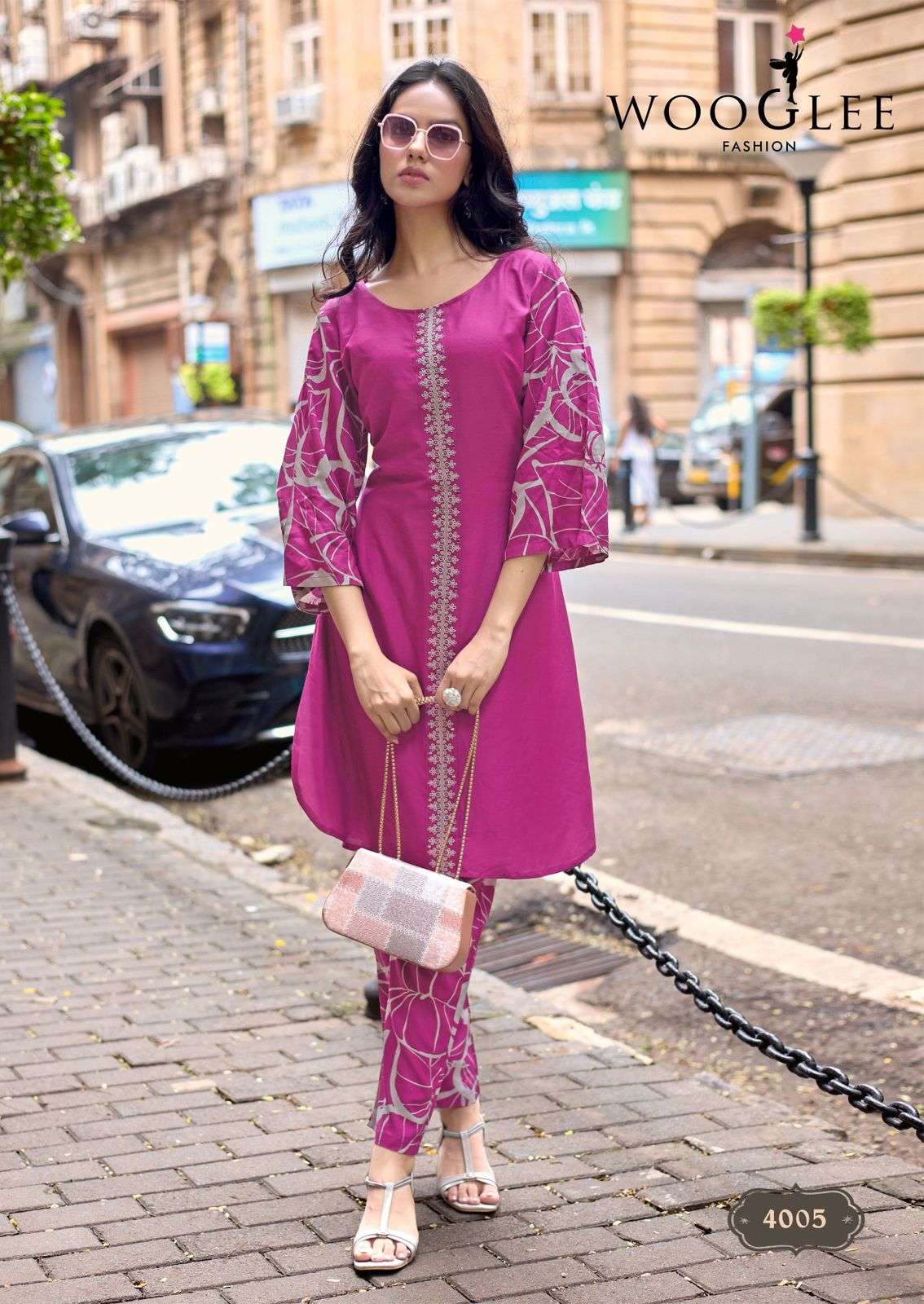 WOOGLEE YANAA RAYON FANCY WORKS LADIES KURTI WITH BOTTOM PAIR 