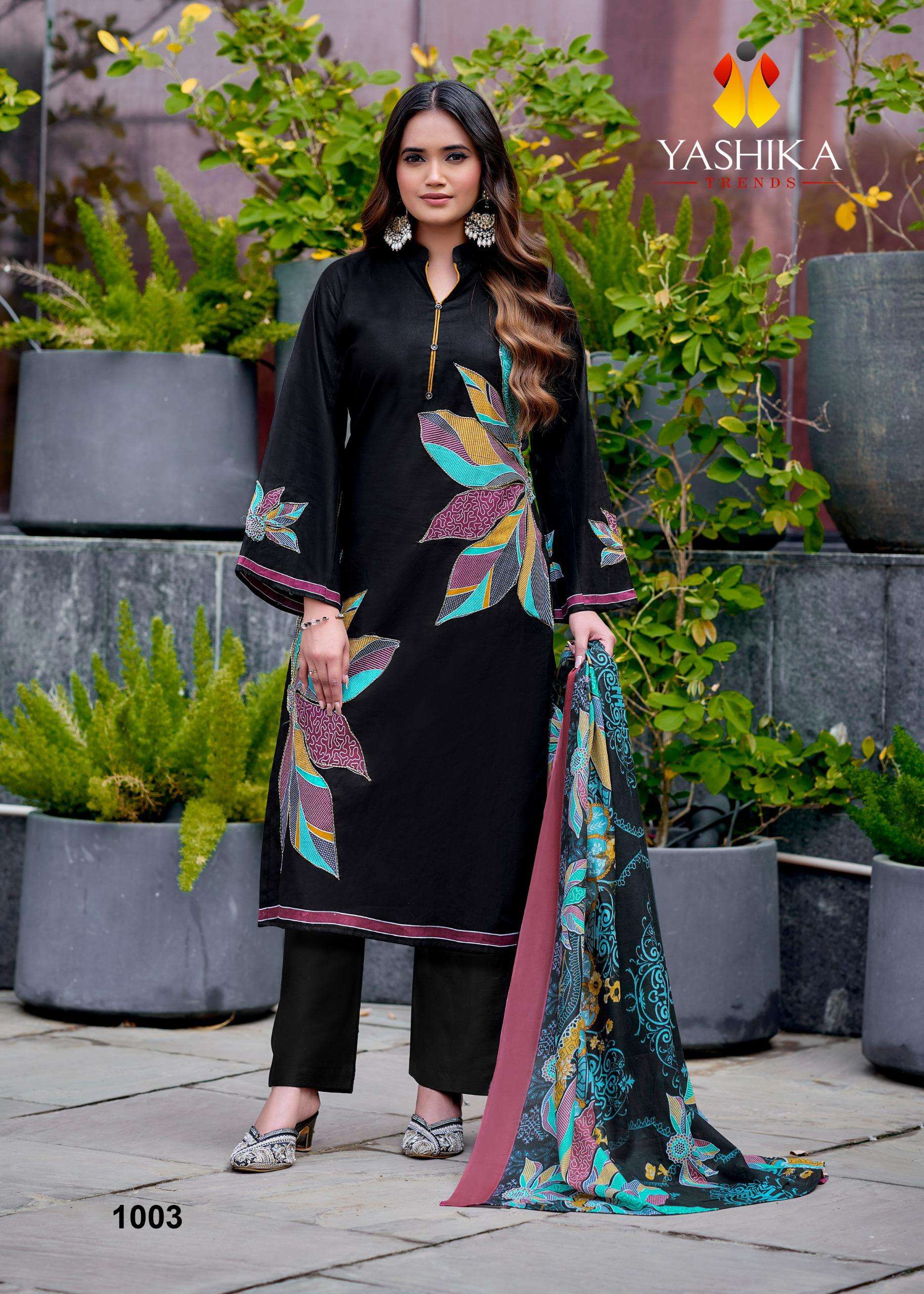 YASHIKA TRENDS ANAYISHA COTTON DIGITAL PRINT WITH FANCY WORK SUIT