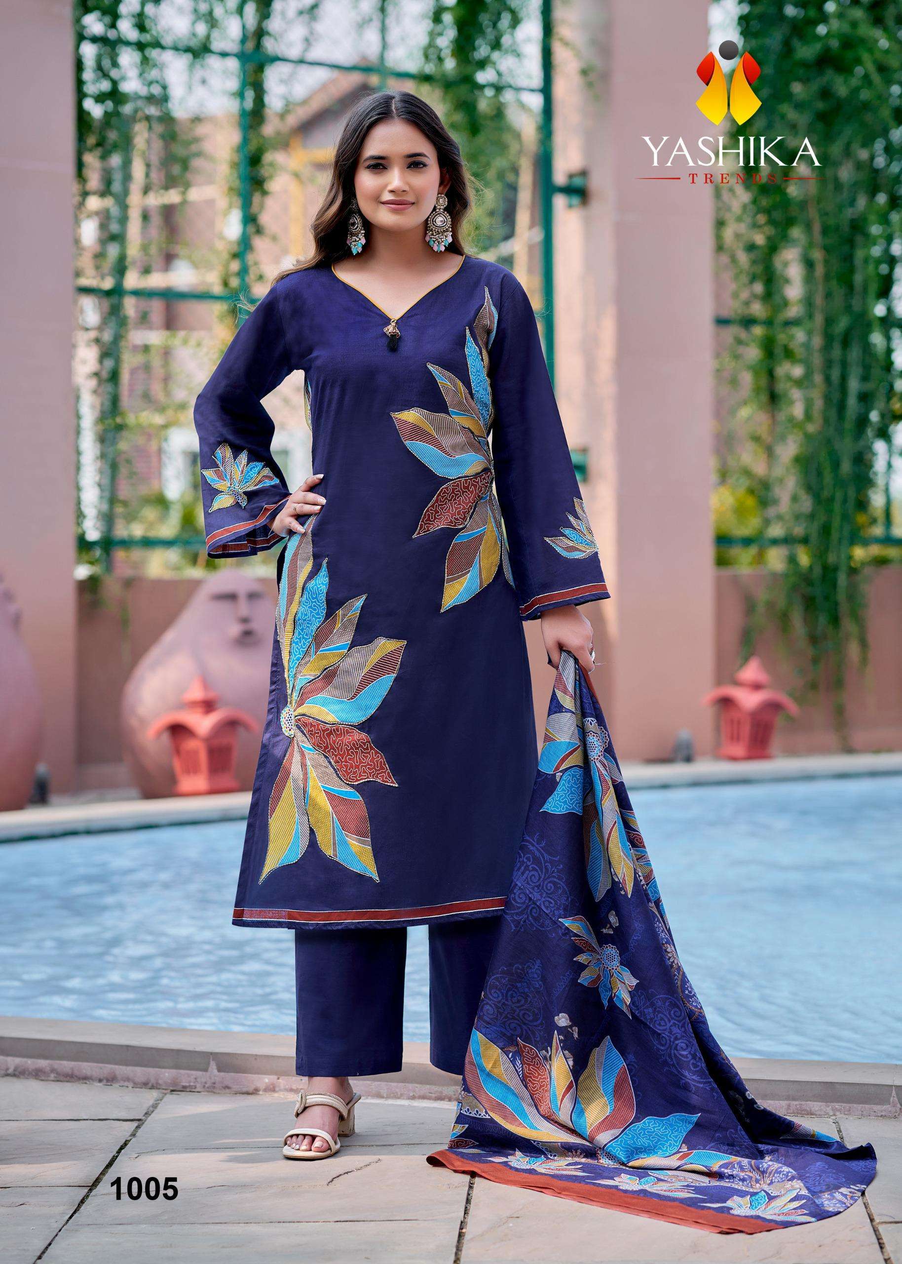 YASHIKA TRENDS ANAYISHA COTTON DIGITAL PRINT WITH FANCY WORK SUIT