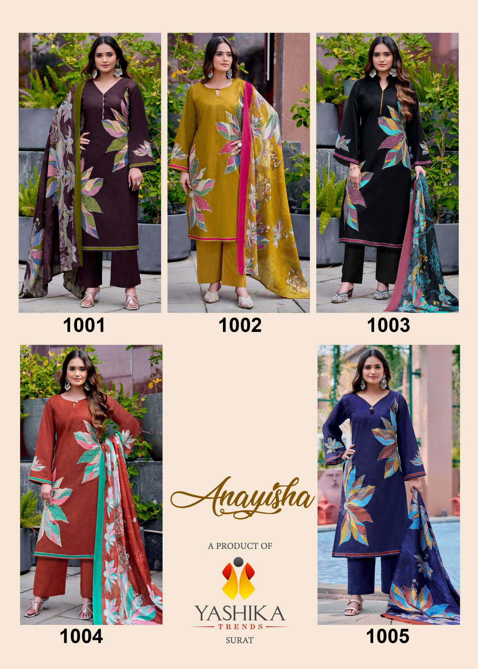 YASHIKA TRENDS ANAYISHA COTTON DIGITAL PRINT WITH FANCY WORK SUIT