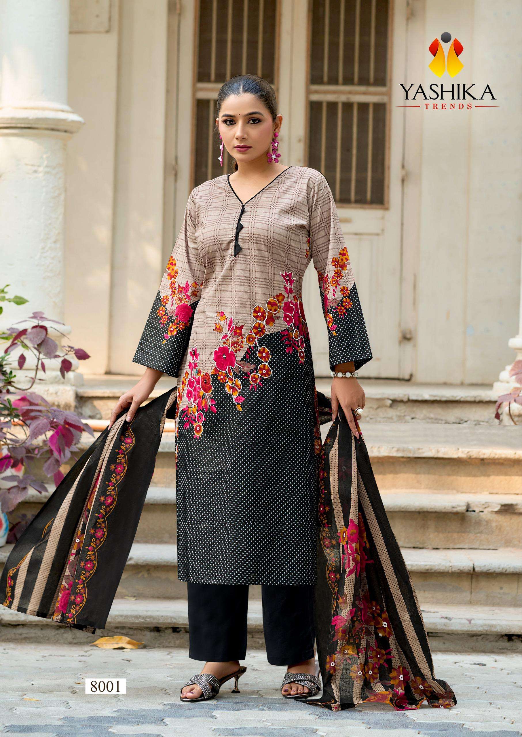YASHIKA TRENDS DUA VOL 8 COTTON DIGITAL PRINTS WITH FANCY WORK SUIT