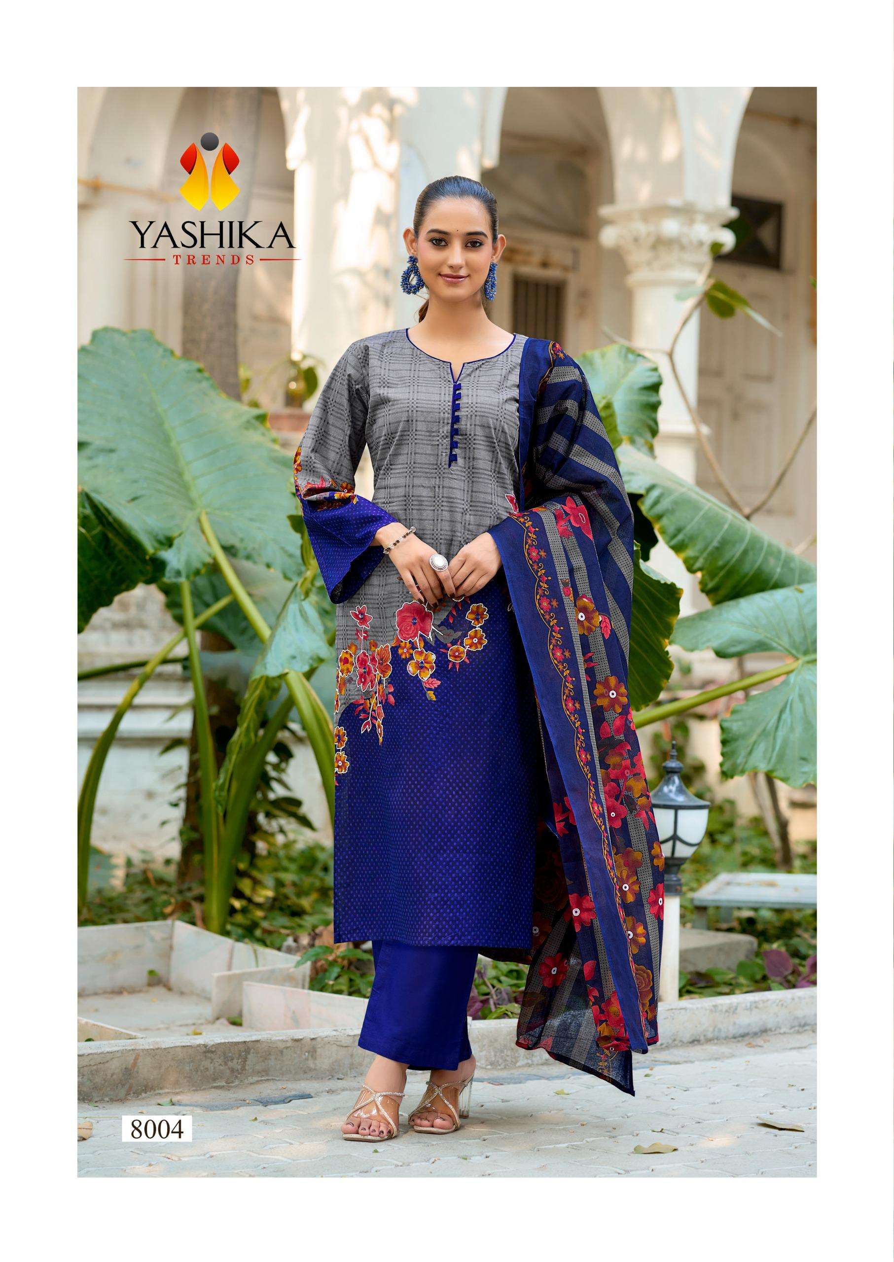 YASHIKA TRENDS DUA VOL 8 COTTON DIGITAL PRINTS WITH FANCY WORK SUIT