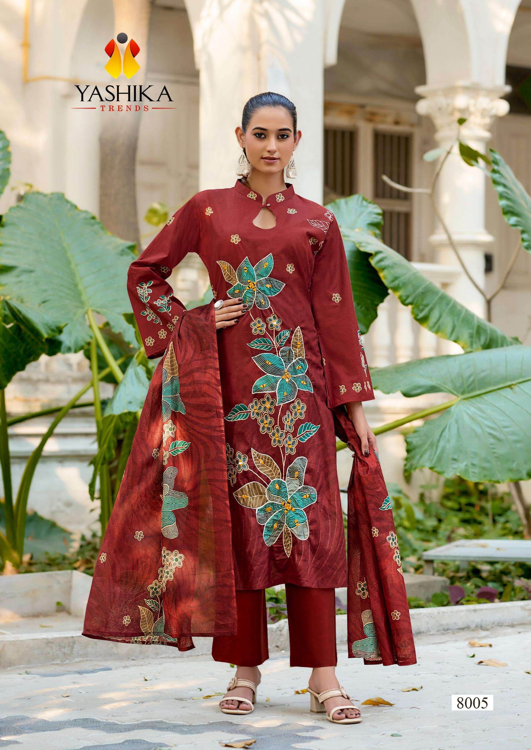 YASHIKA TRENDS DUA VOL 8 COTTON DIGITAL PRINTS WITH FANCY WORK SUIT