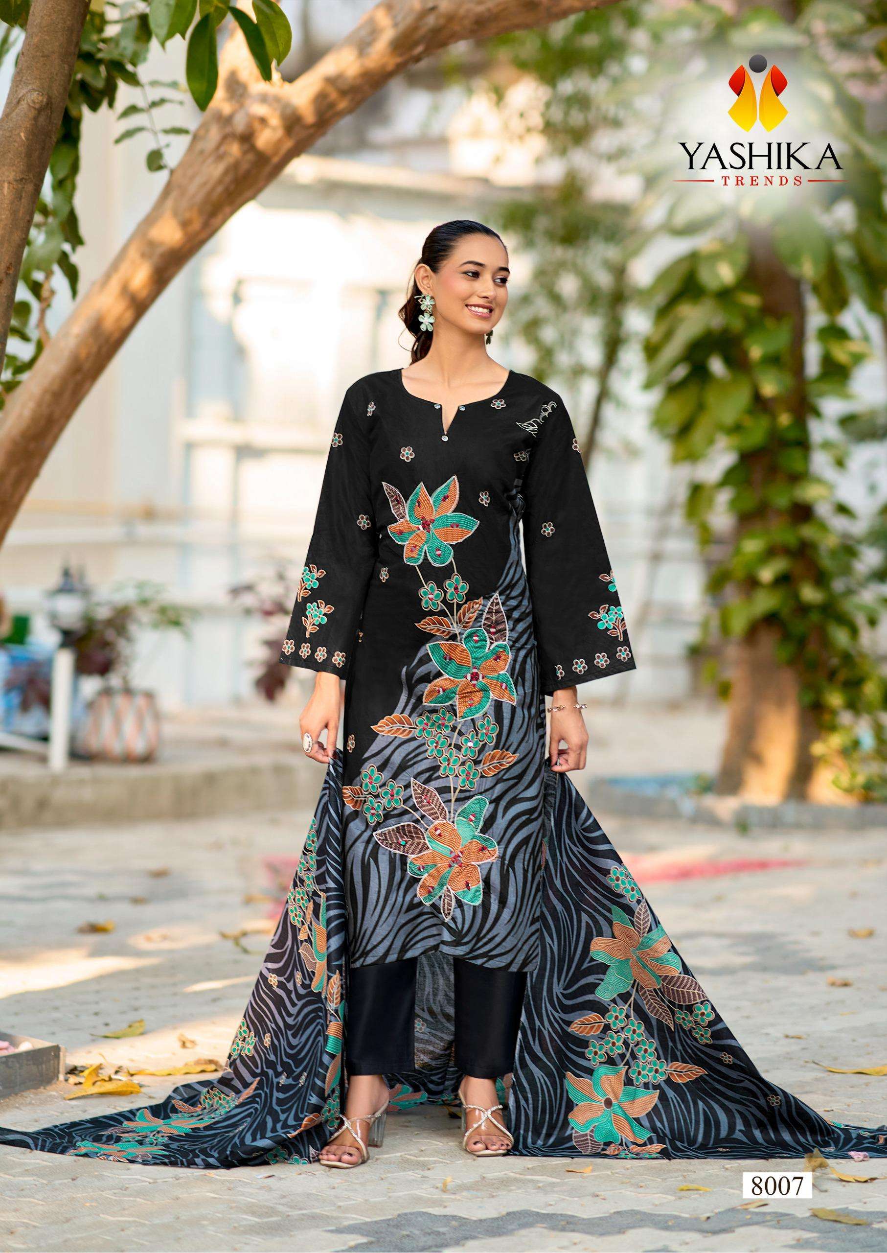 YASHIKA TRENDS DUA VOL 8 COTTON DIGITAL PRINTS WITH FANCY WORK SUIT