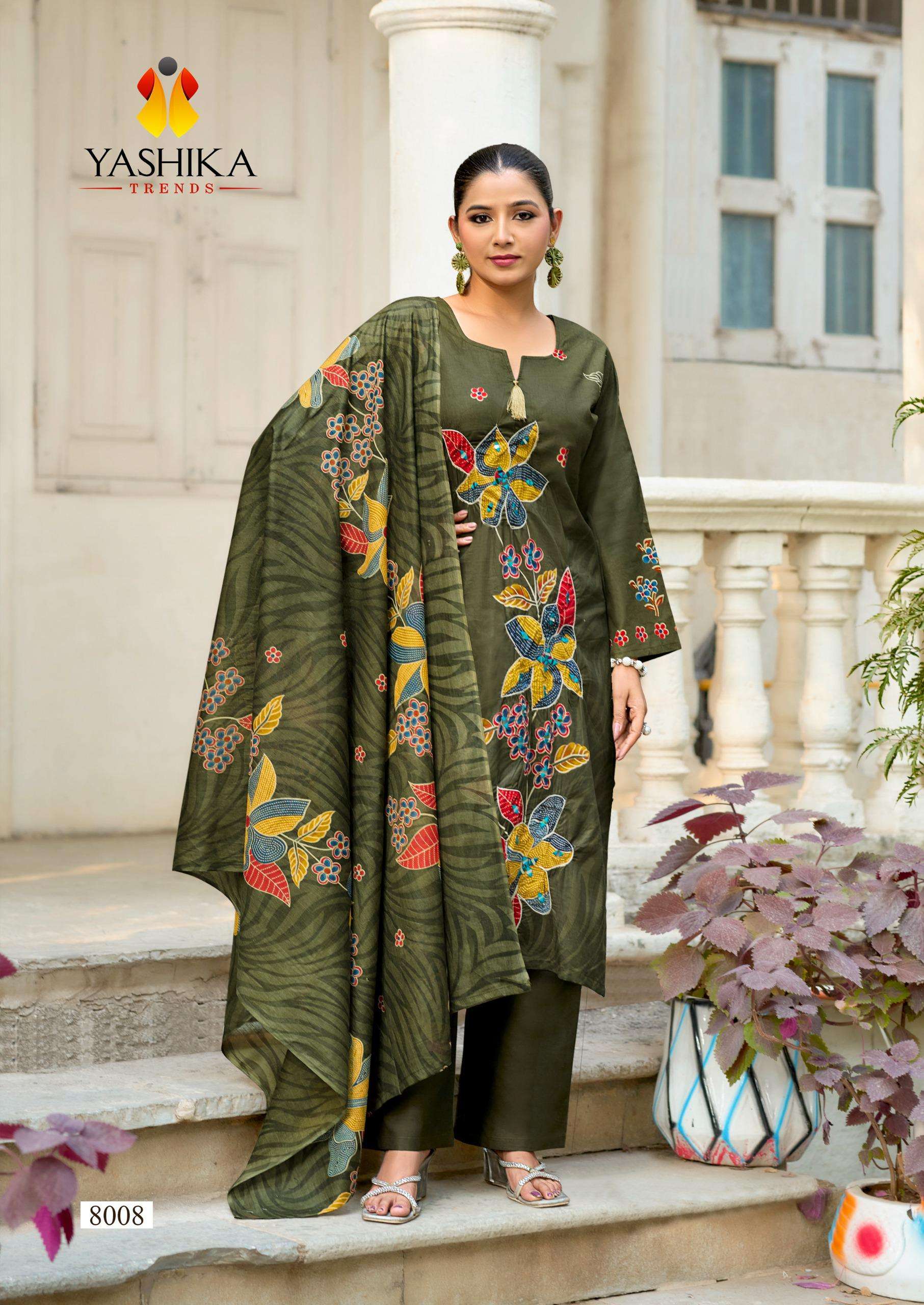 YASHIKA TRENDS DUA VOL 8 COTTON DIGITAL PRINTS WITH FANCY WORK SUIT