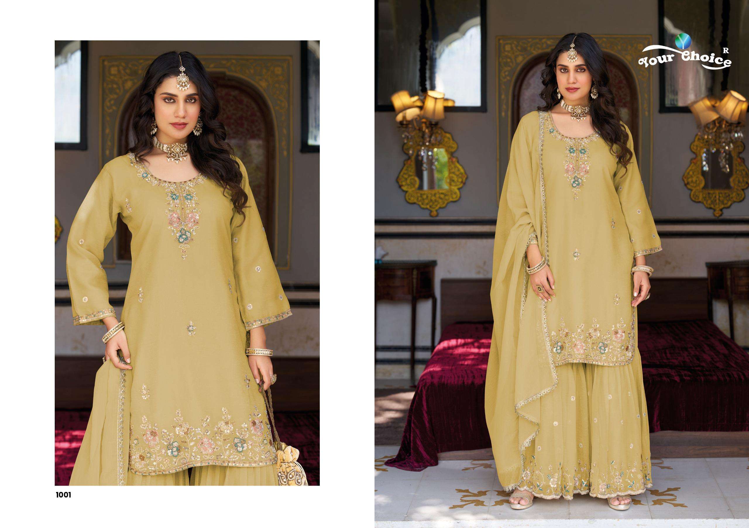 YOUR CHOICE CLASSIC SILK HEAVY EMBROIDERD DESIGNER PARTY WEAR LADIES SUIT