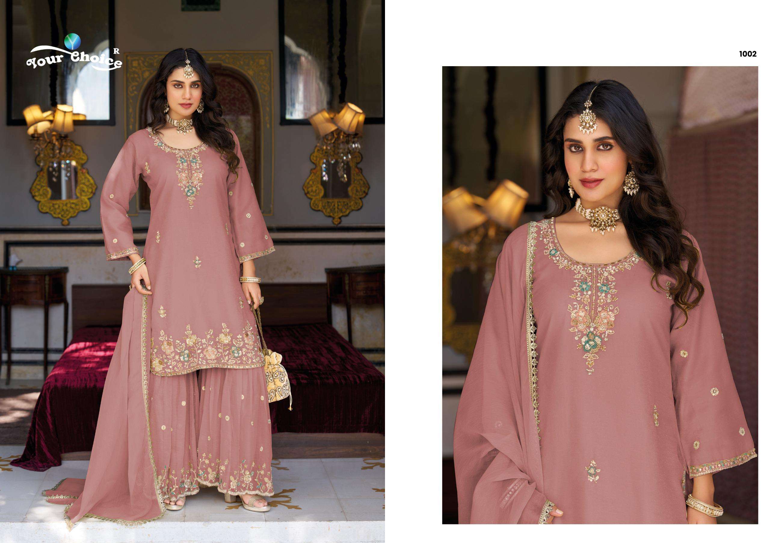 YOUR CHOICE CLASSIC SILK HEAVY EMBROIDERD DESIGNER PARTY WEAR LADIES SUIT