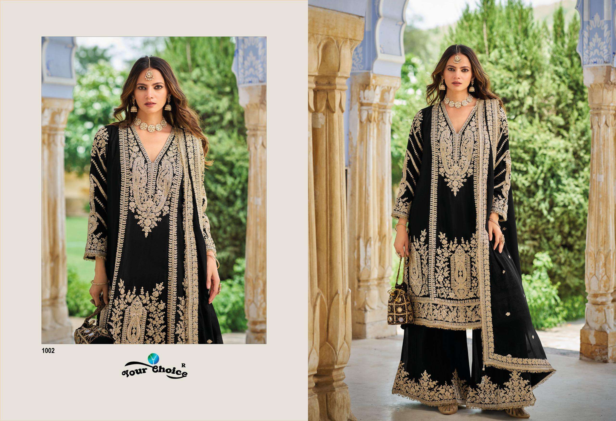 YOUR CHOICE FLORA CHINON HEAVY EMBROIDERED DESIGNER WEDDING WEAR SUIT