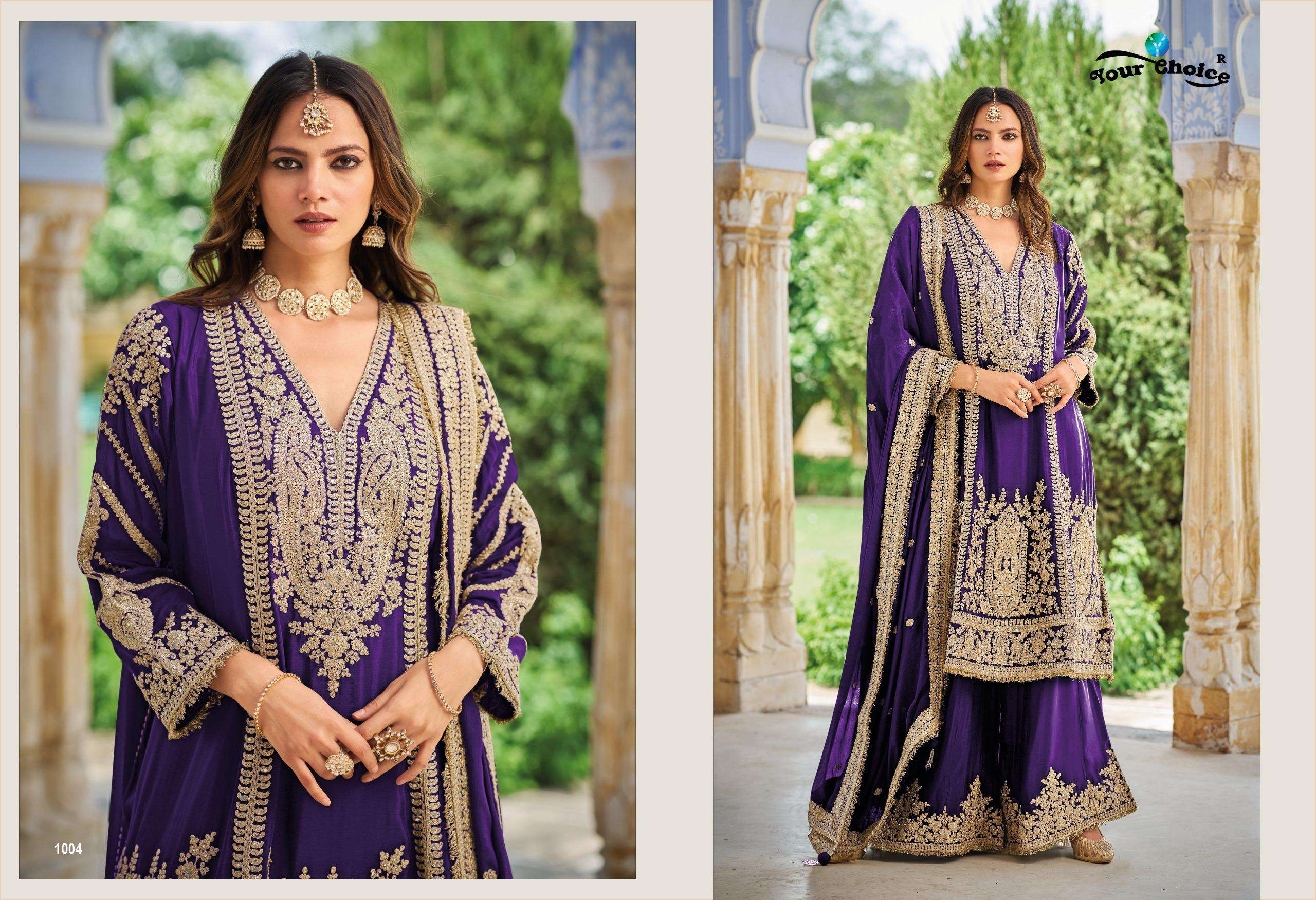 YOUR CHOICE FLORA CHINON HEAVY EMBROIDERED DESIGNER WEDDING WEAR SUIT