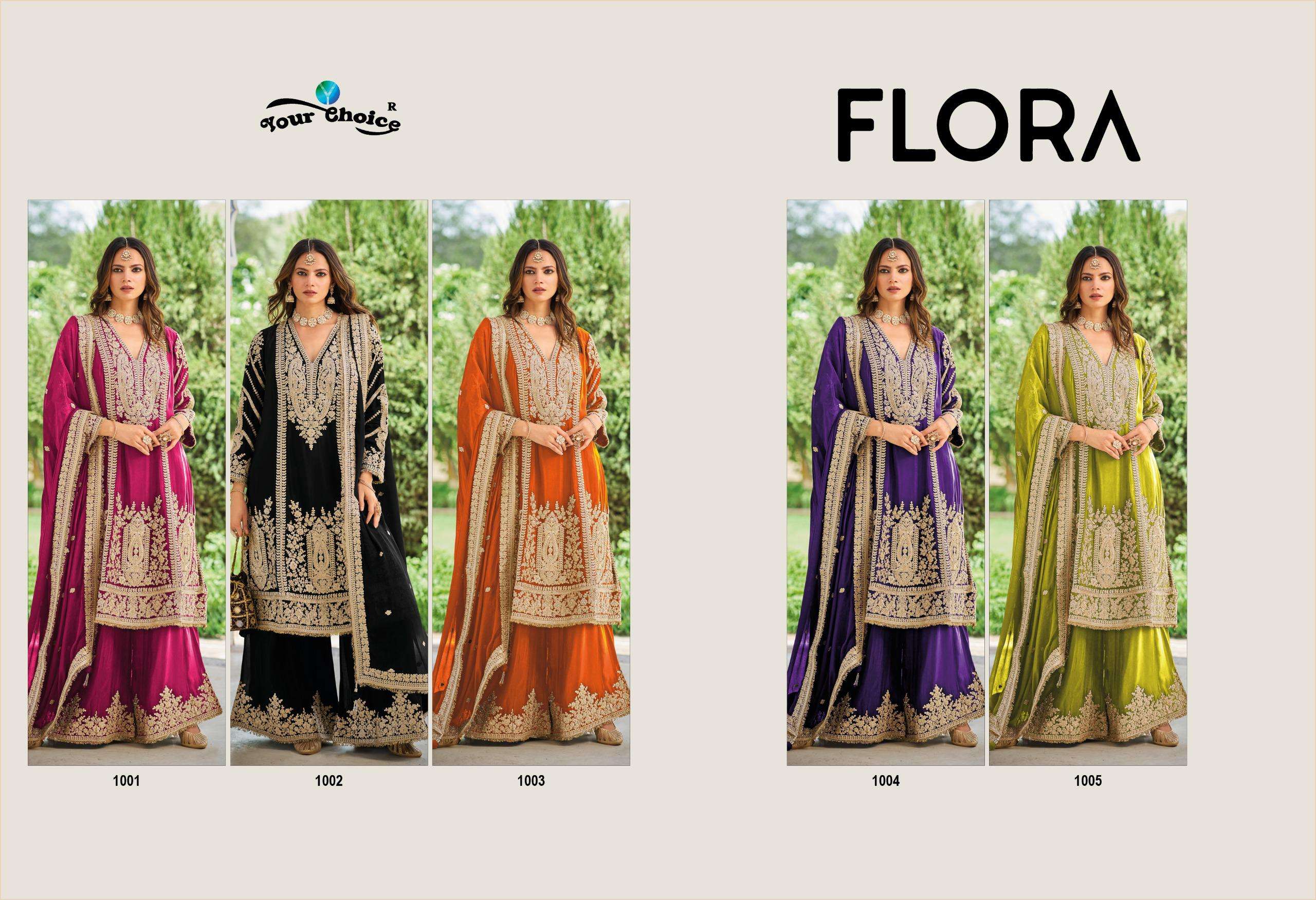 YOUR CHOICE FLORA CHINON HEAVY EMBROIDERED DESIGNER WEDDING WEAR SUIT
