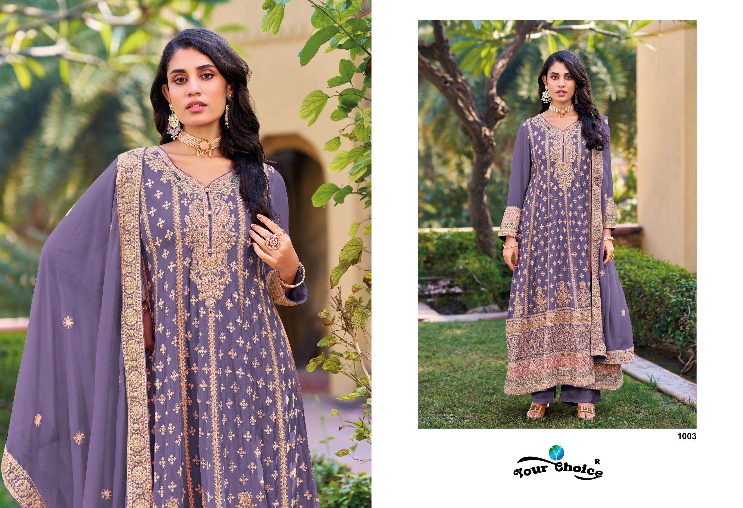 YOUR CHOICE GLORY VOL 1 HEAVY EMBROIDERY DESIGNER PARTY WEAR LADIES SUIT