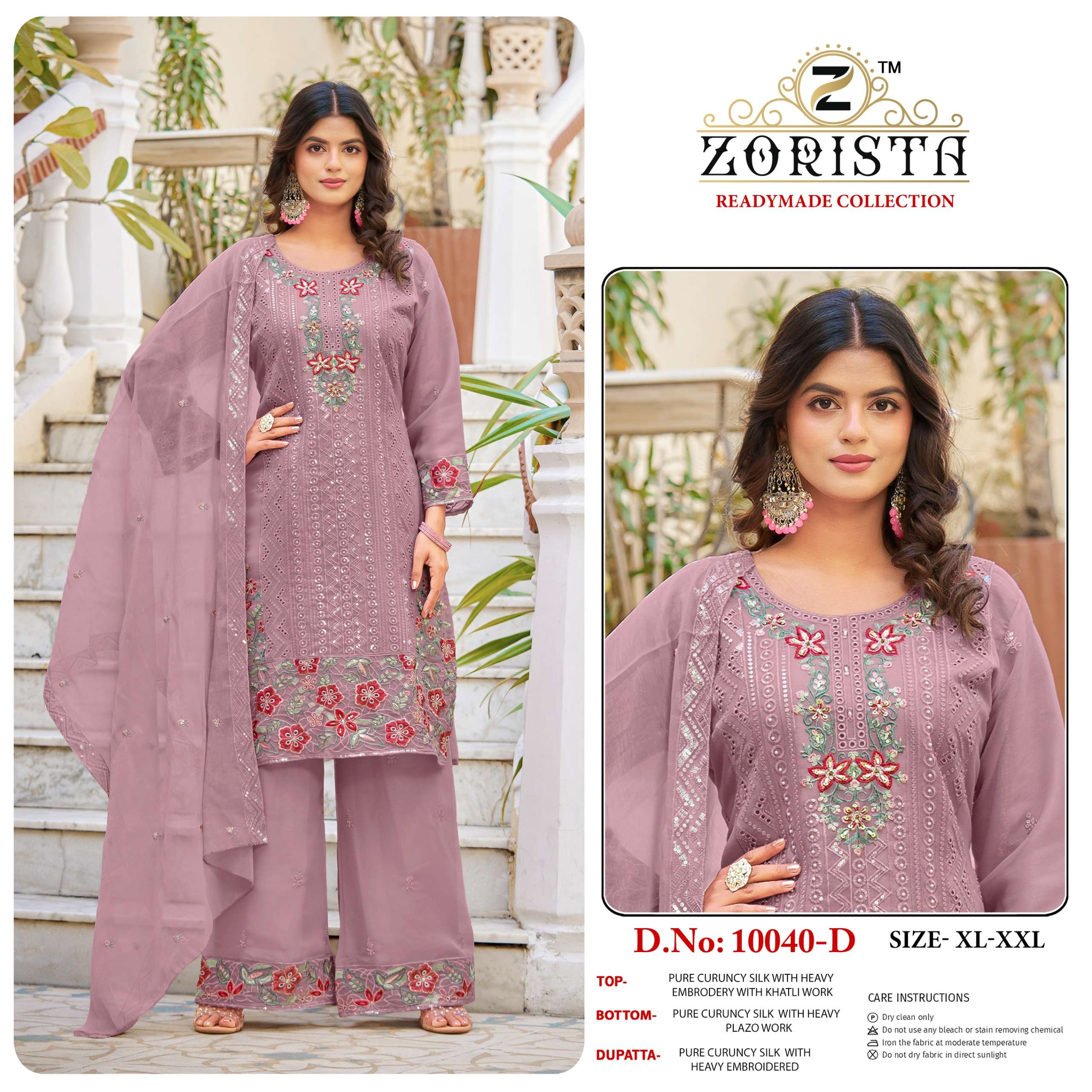 ZORISTA D NO 10040 SILK WITH HEAVY EMBROIDERED DESIGNER PAKISTANI SUIT