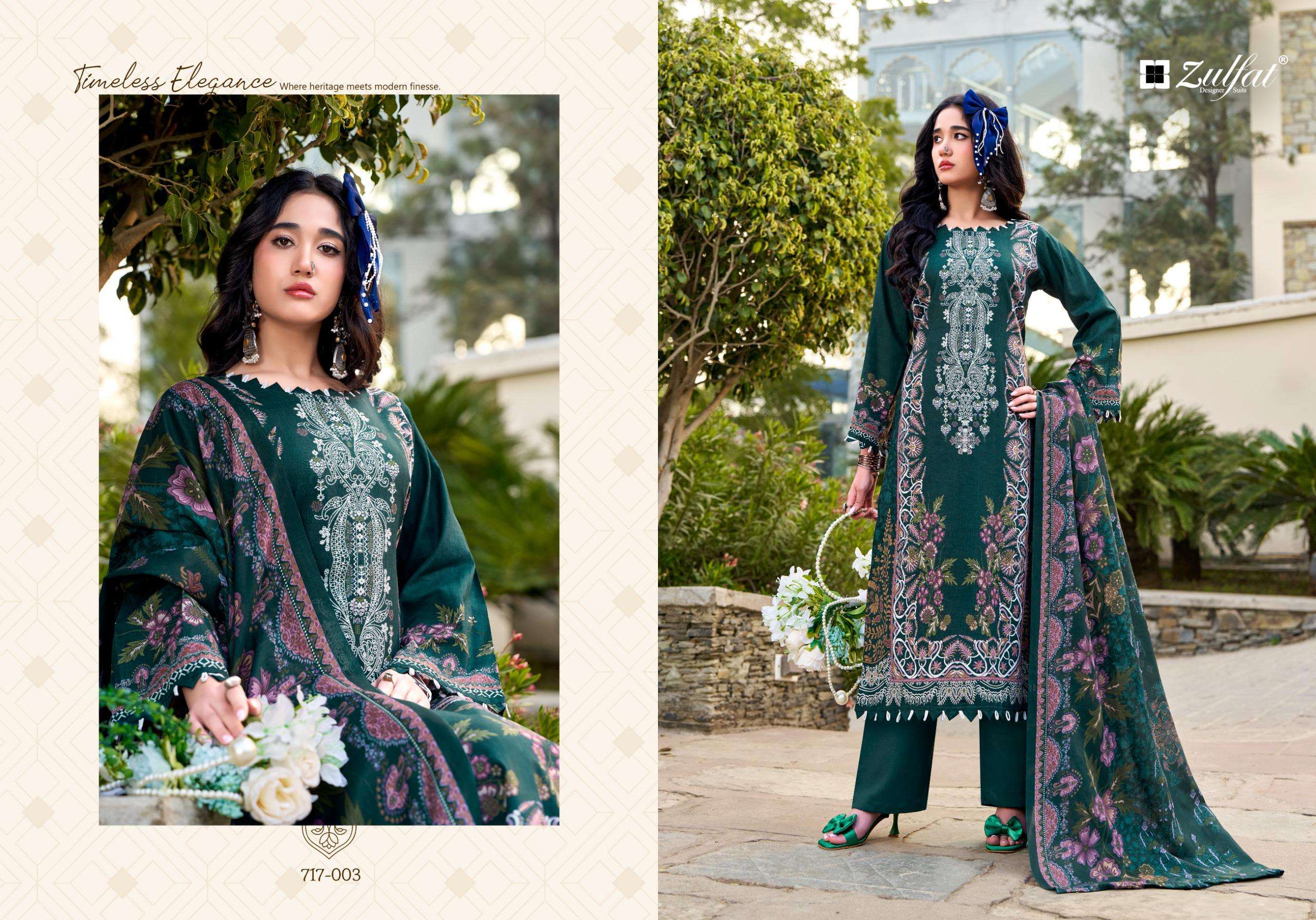 ZULFAT DESIGNER SUITS HAYAMI VOL 2 COTTON PRINT LADIES SUIT
