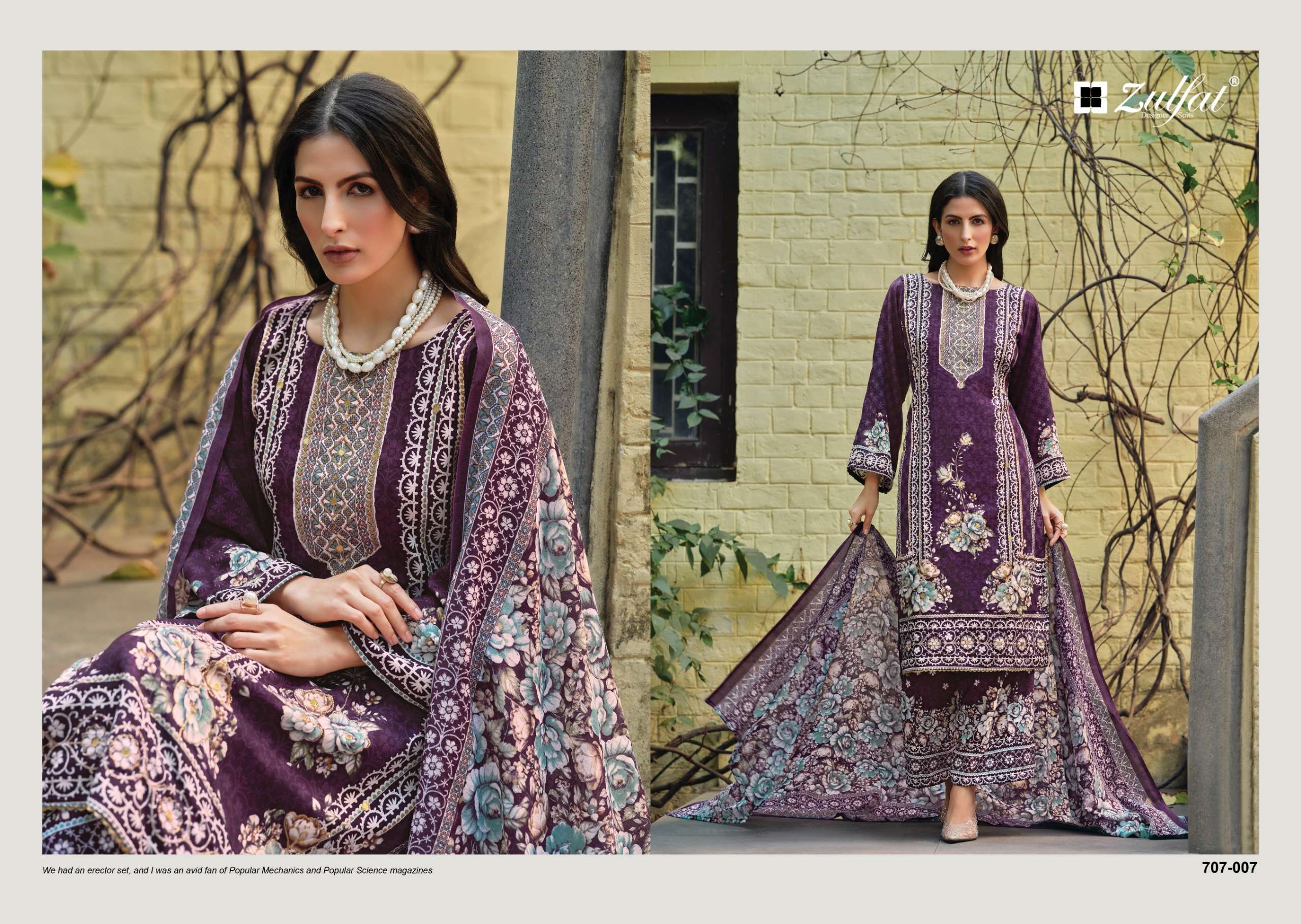 ZULFAT DESIGNER SUITS RUBINA RAYON DIGITAL PRINT WITH HAND WORK SUIT