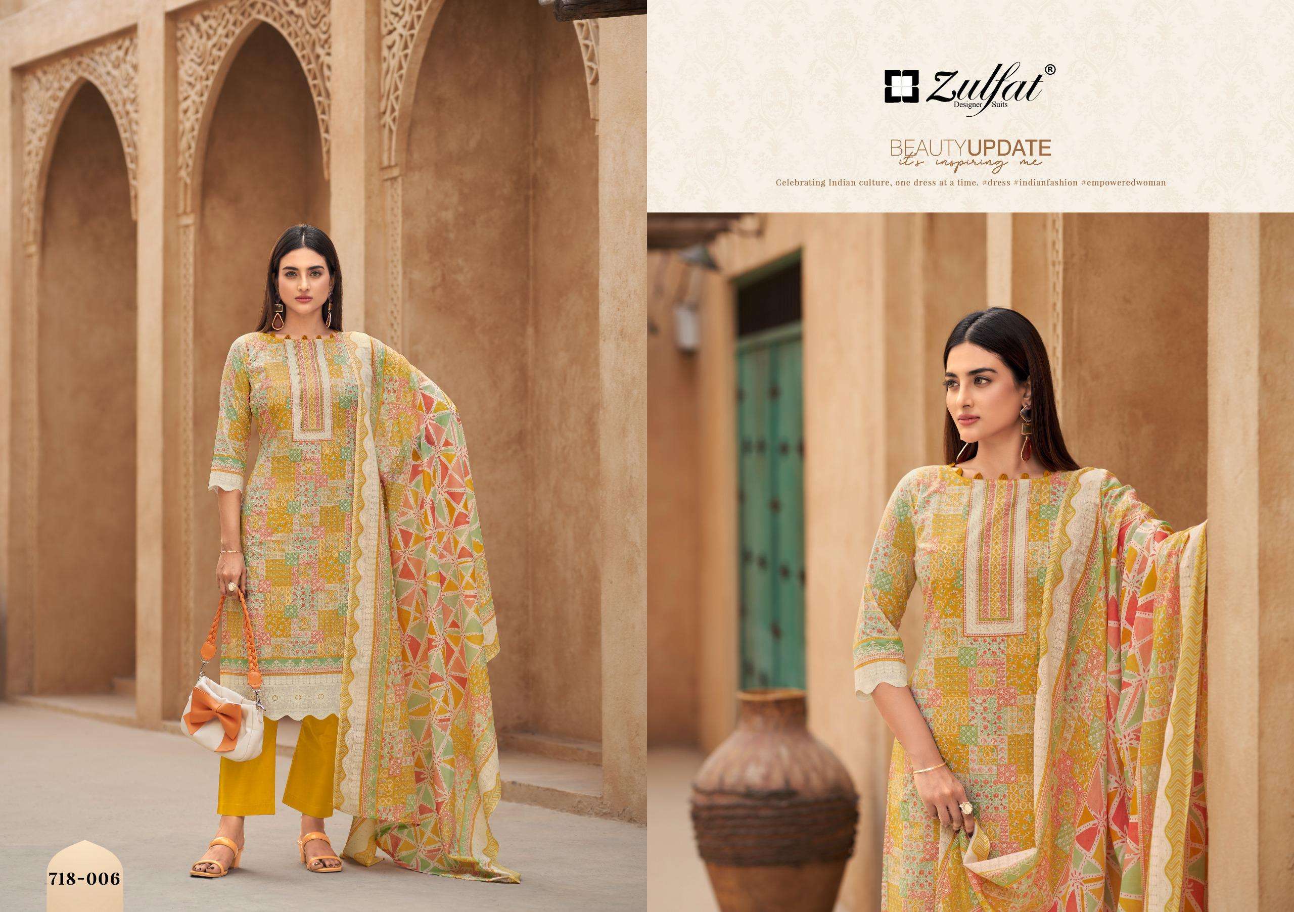 ZULFAT DESIGNER SUITS TANAIRA COTTON PRINT LADIES SALWAR SUIT