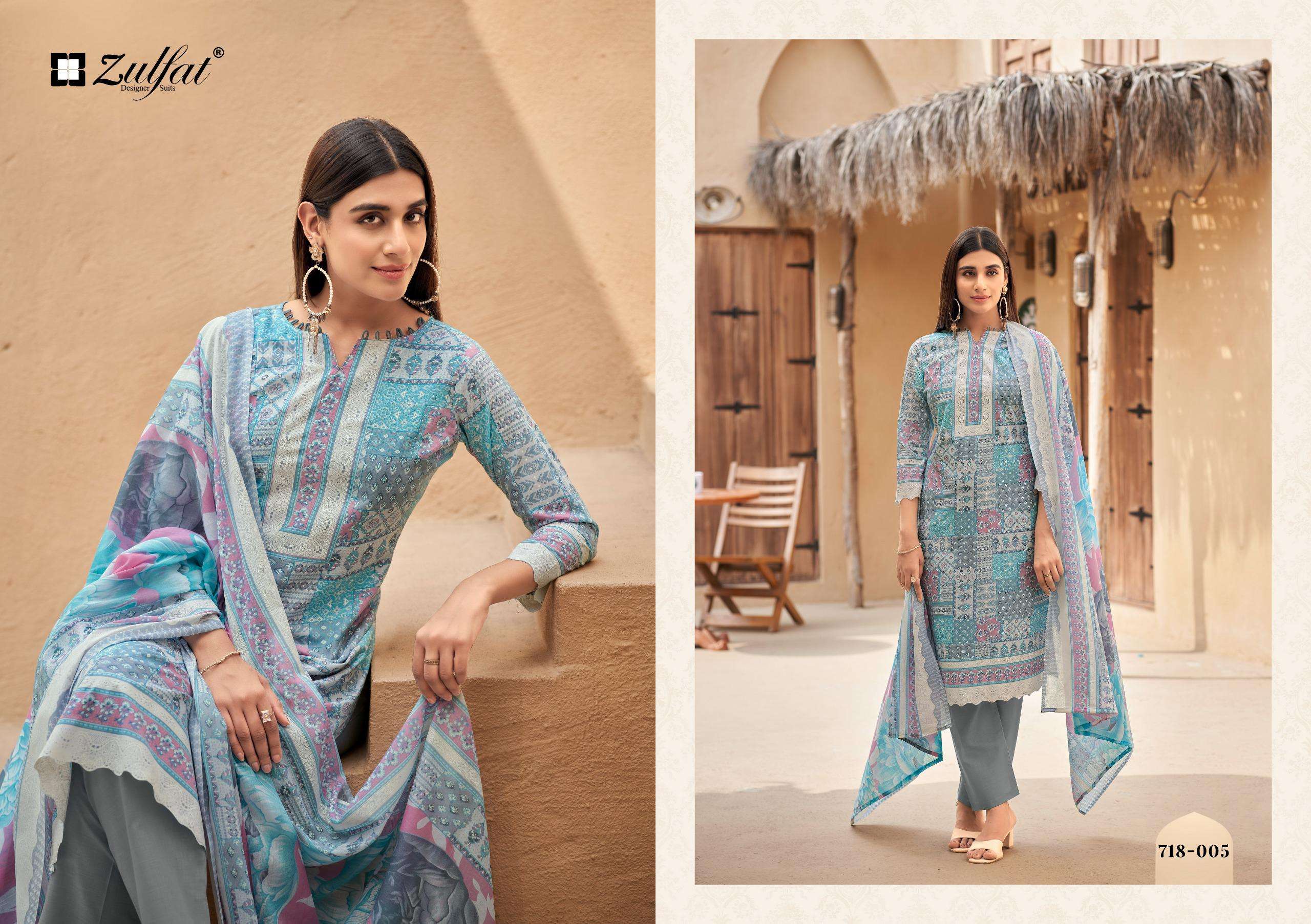 ZULFAT DESIGNER SUITS TANAIRA COTTON PRINT LADIES SALWAR SUIT
